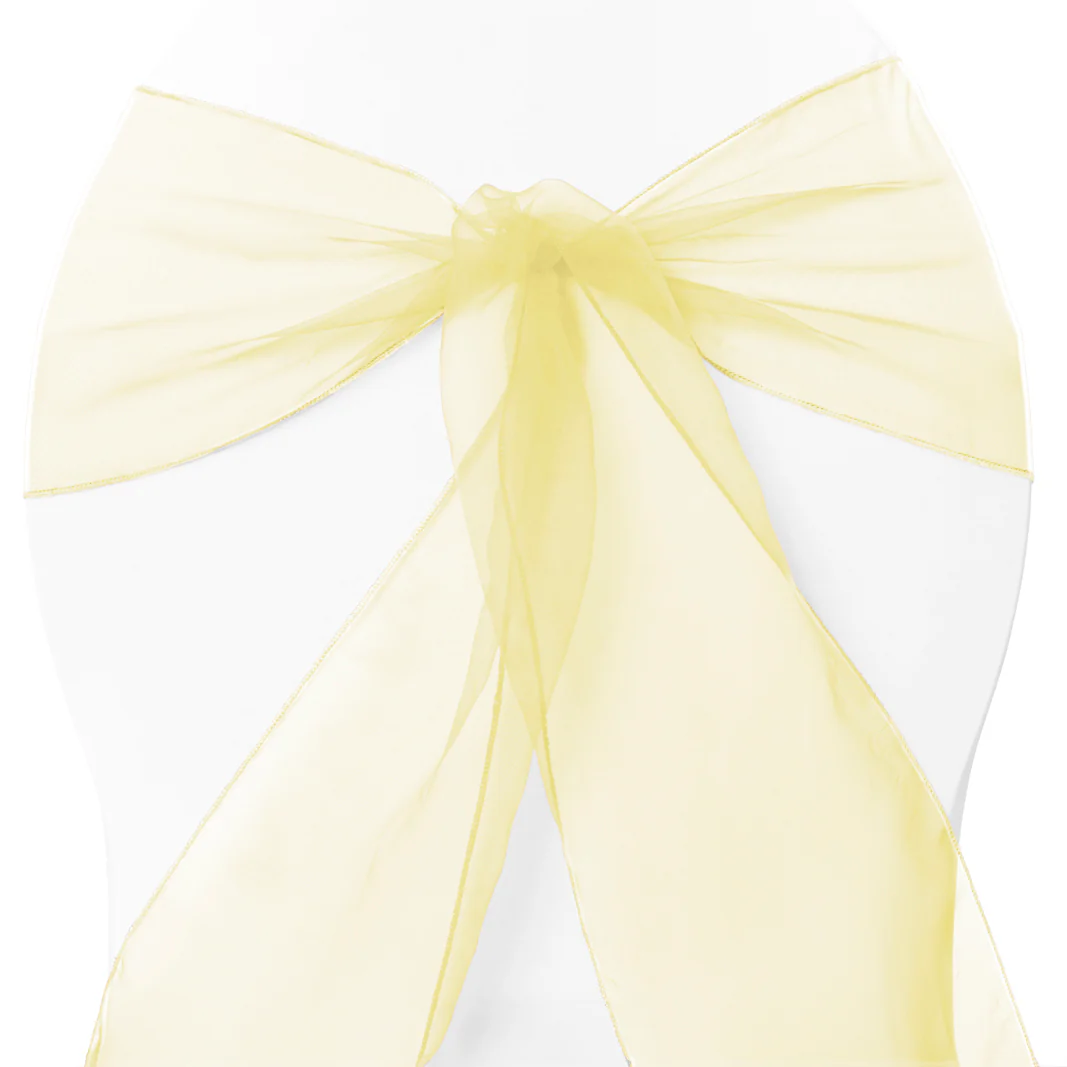 Organza Chair Sashes - Pale Yellow