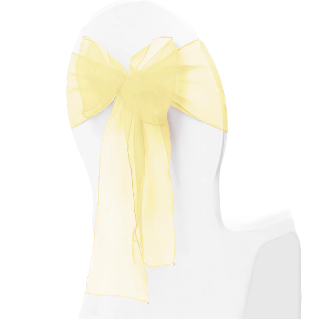 Organza Chair Sashes - Pale Yellow - Image 2