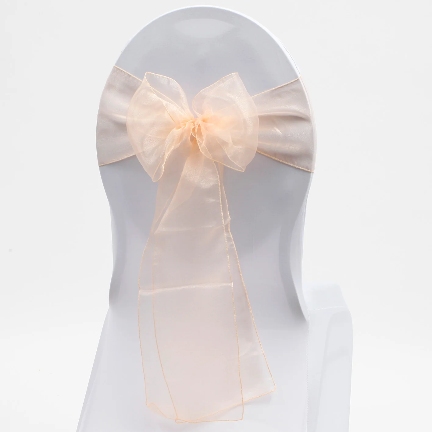 CLEARANCE Organza Chair Sashes - Peach - Image 2