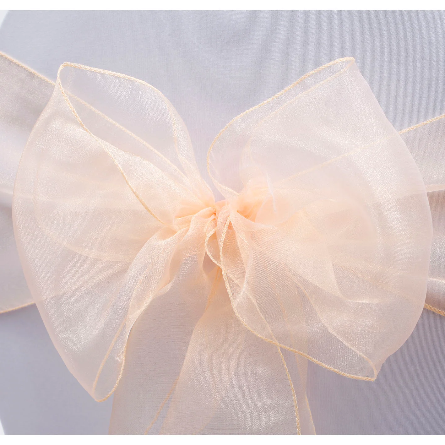 CLEARANCE Organza Chair Sashes - Peach - Image 3