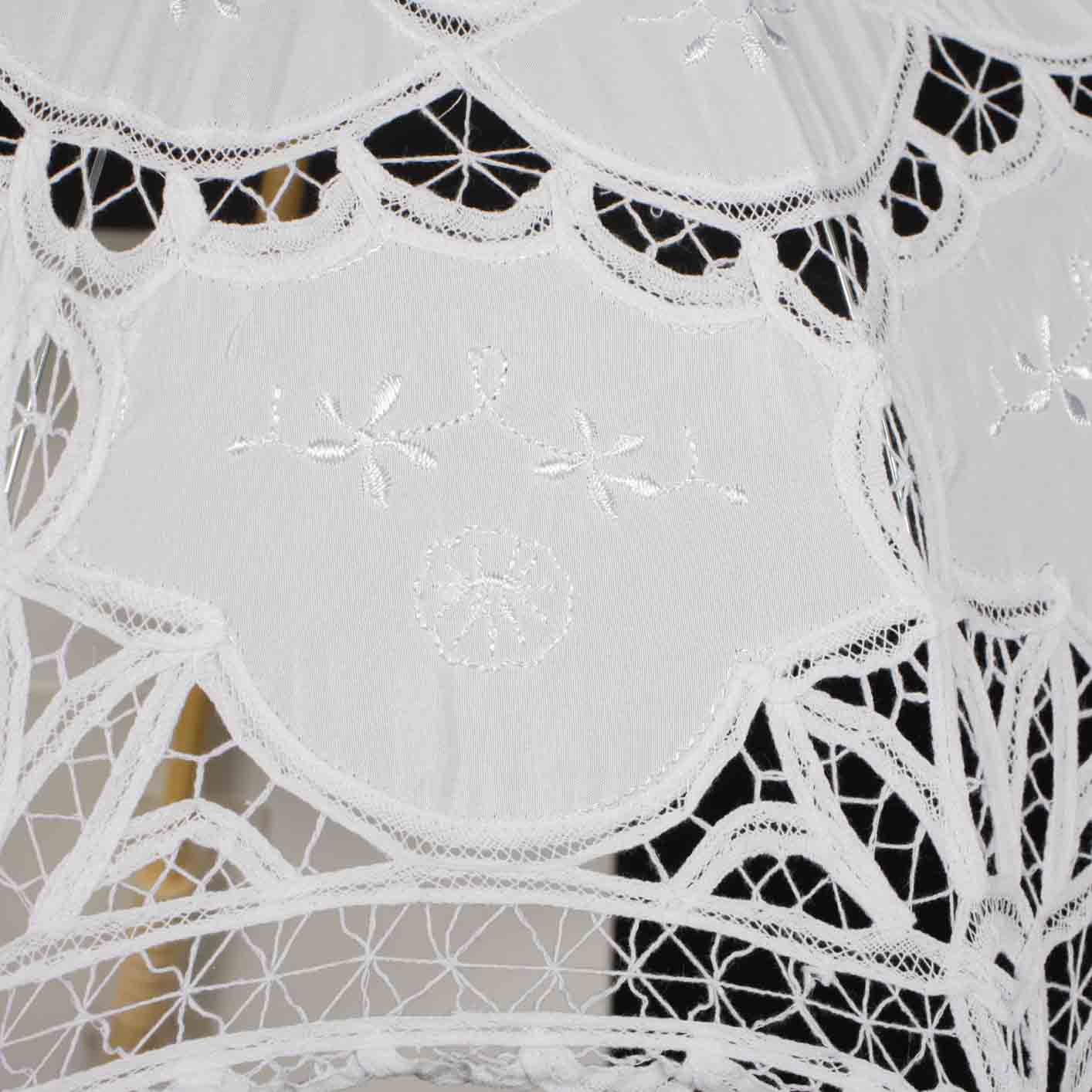 Lace Fabric Wedding Umbrella Parasol - White - Image 4