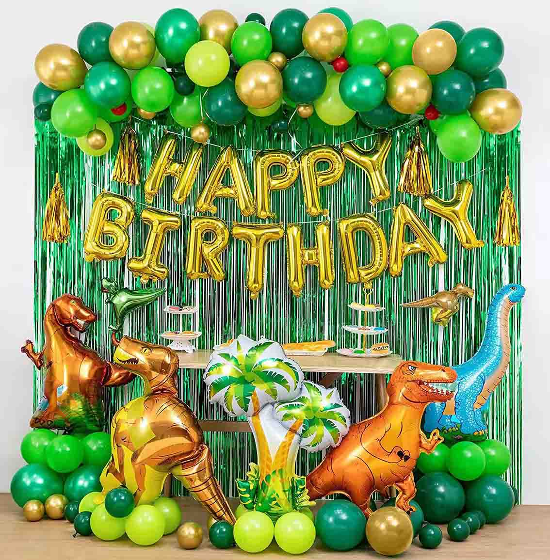 CLEARANCE Balloon Garland Kit - Jungle Dinosaur Happy Birthday (100pc)