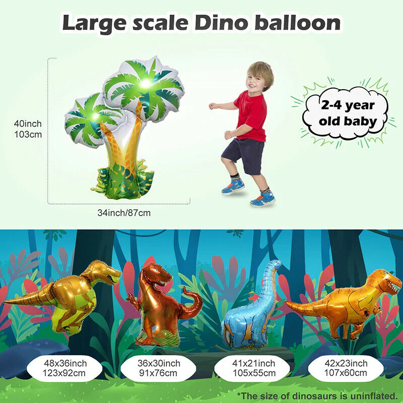 CLEARANCE Balloon Garland Kit - Jungle Dinosaur Happy Birthday (100pc) - Image 3