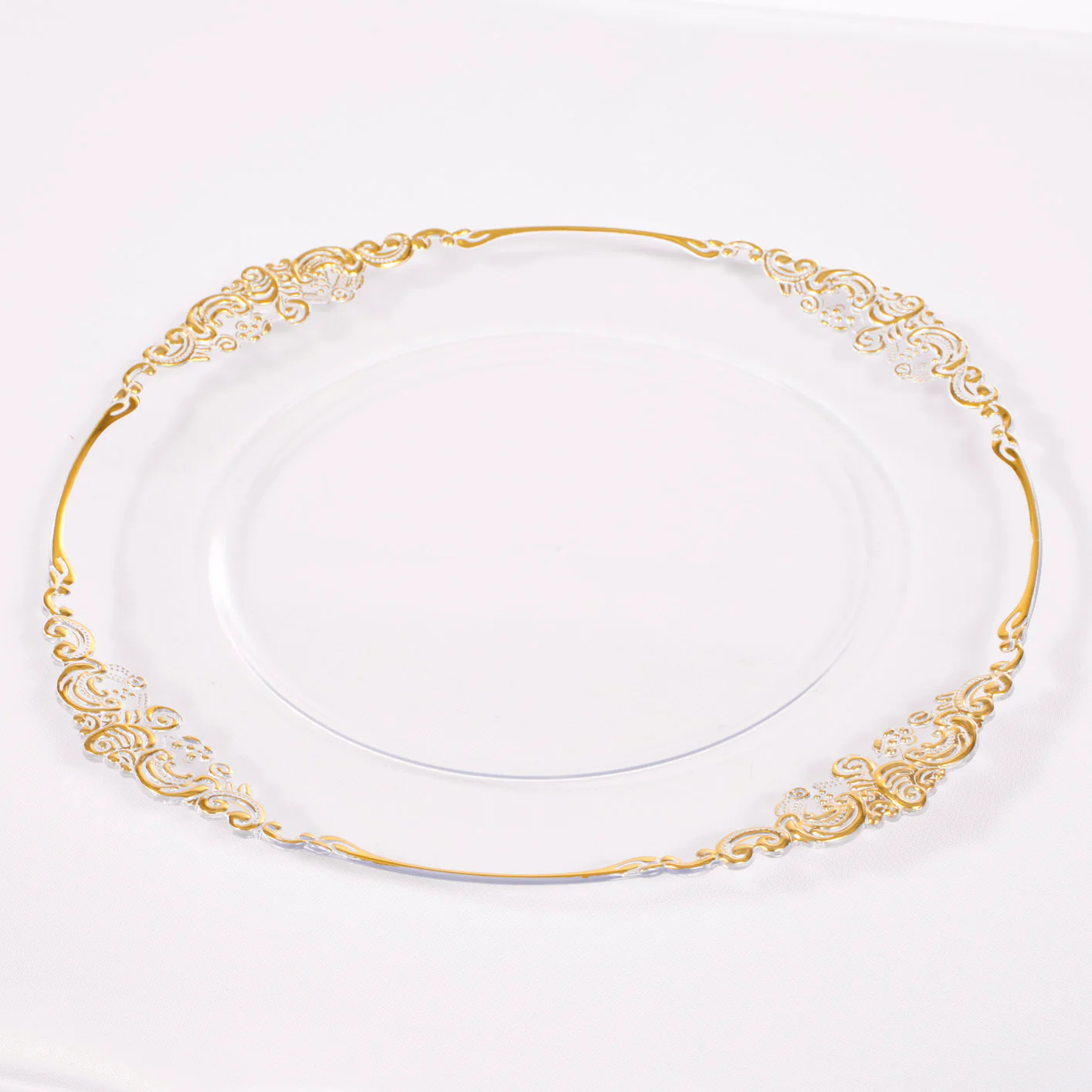 Charger Plate - Clear with Antique Gold Trim (33cm) - Image 3