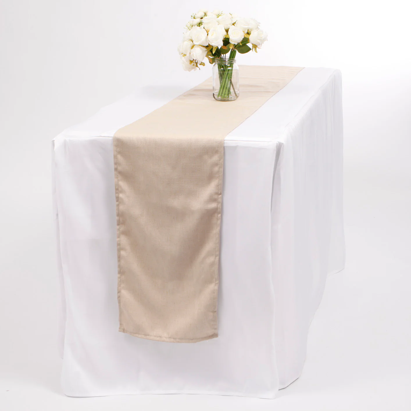 CLEARANCE Premium Linen Blend Table Runner - Beige / Natural Linen Colour (30x300cm)
