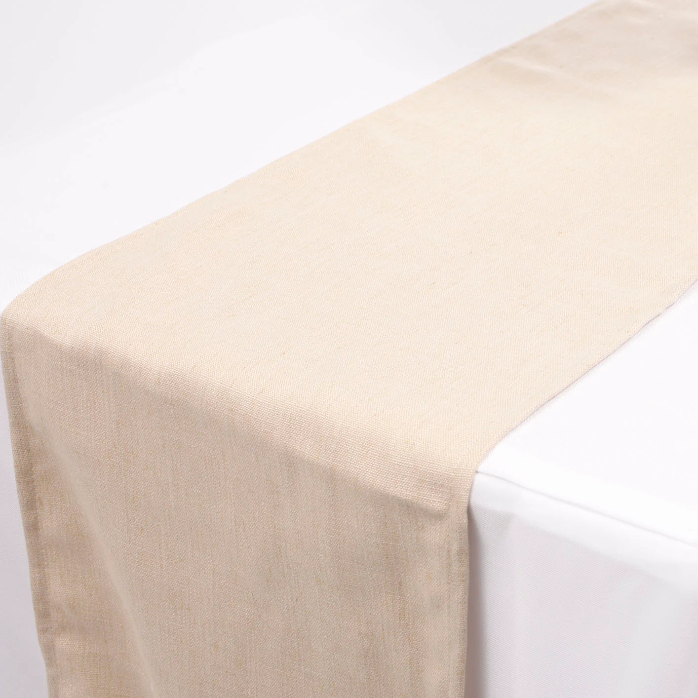 CLEARANCE Premium Linen Blend Table Runner - Beige / Natural Linen Colour (30x300cm) - Image 2