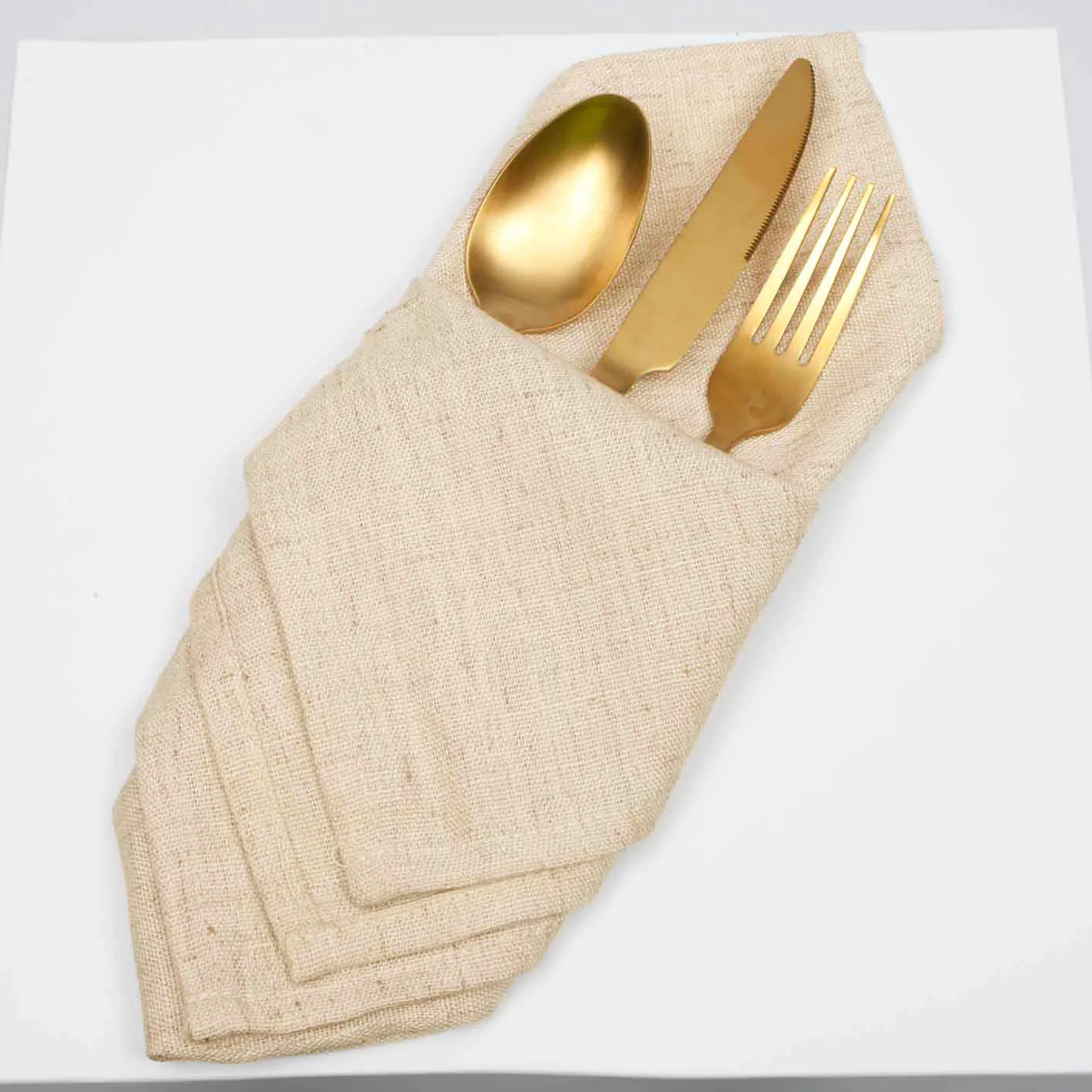 Premium Linen Blend Napkins - Beige / Natural Linen Colour (50x50cm)