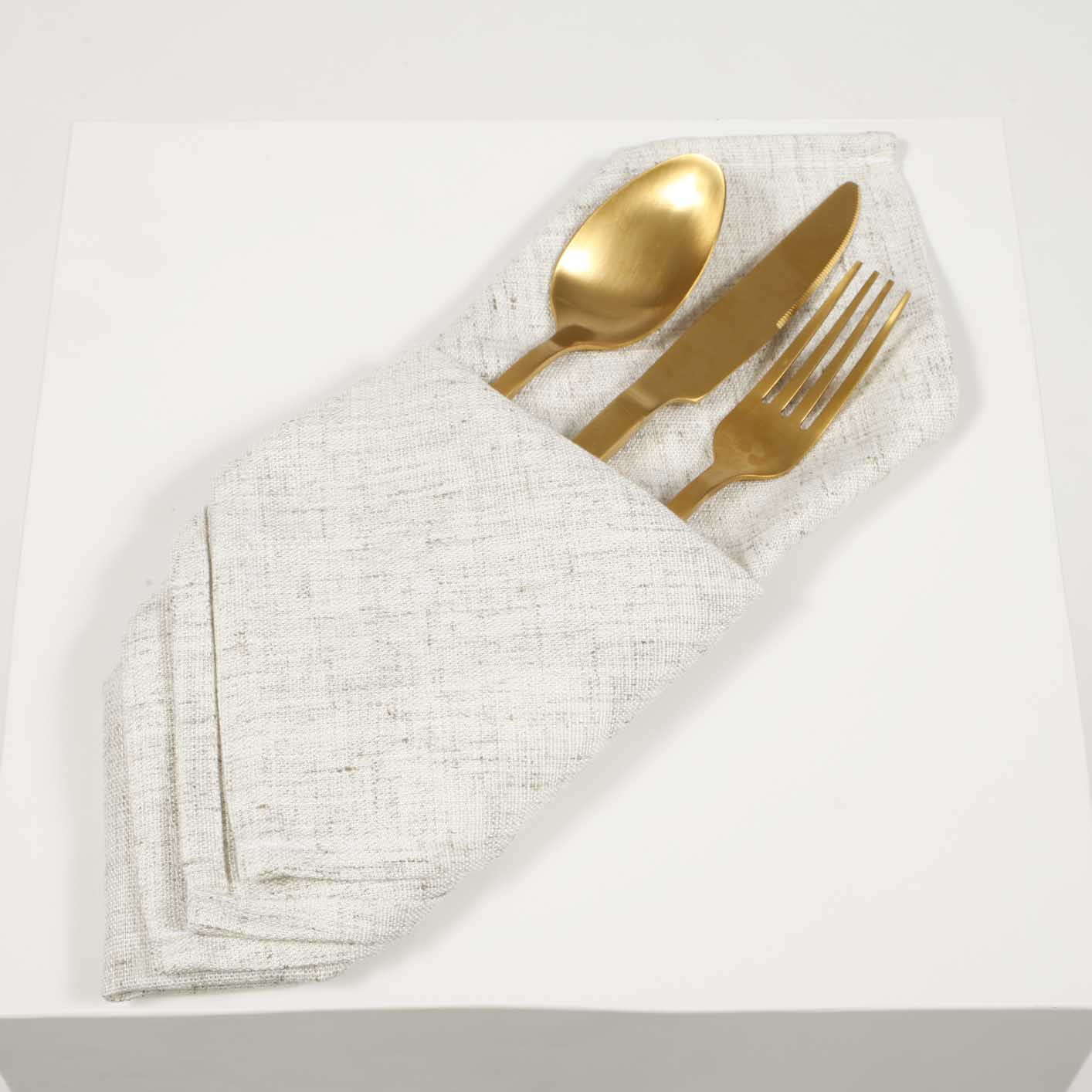 Premium Linen Blend Napkins - Ivory (50x50cm)