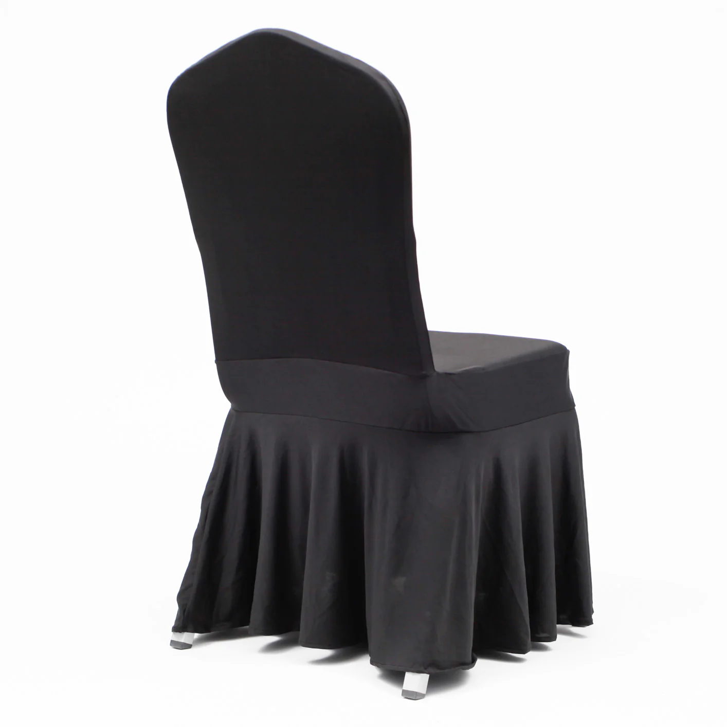 Princess Lycra Chair Covers With Pleats - Black (190gsm) - Image 2
