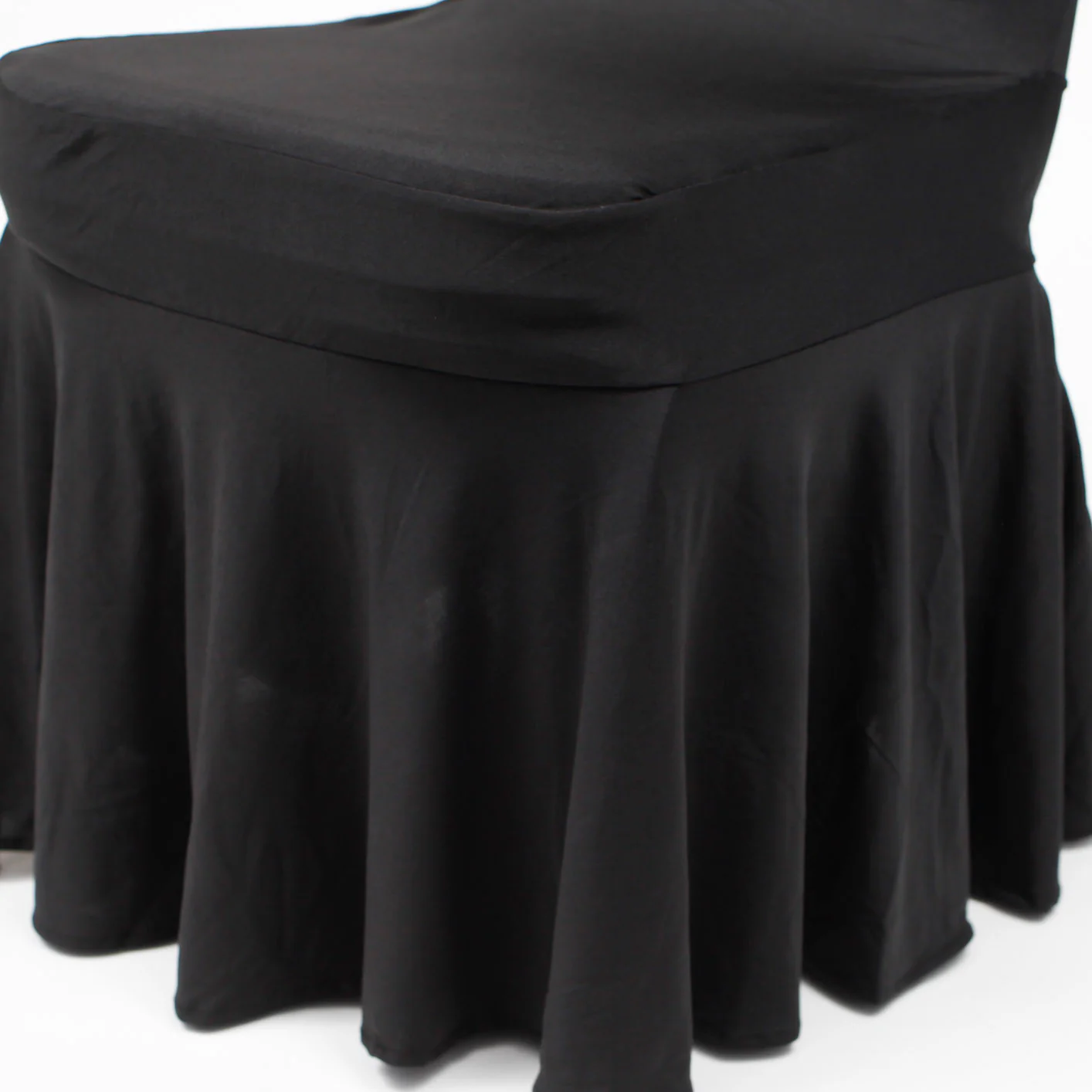 Princess Lycra Chair Covers With Pleats - Black (190gsm) - Image 3