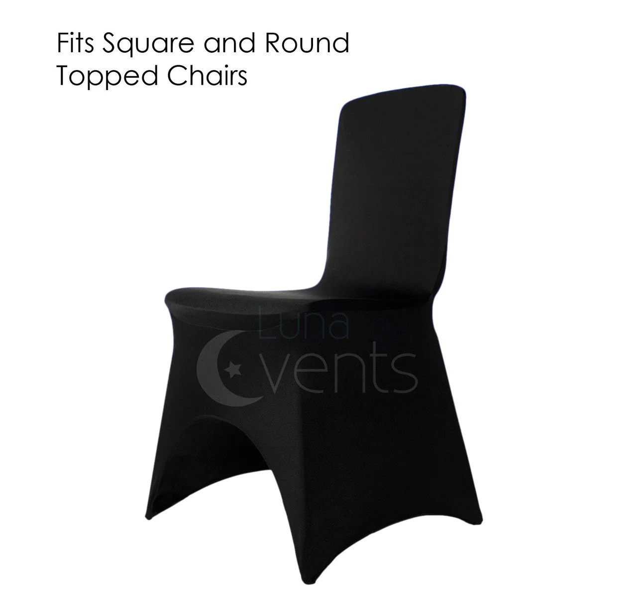Princess Lycra Chair Covers With Pleats - Black (190gsm) - Image 7
