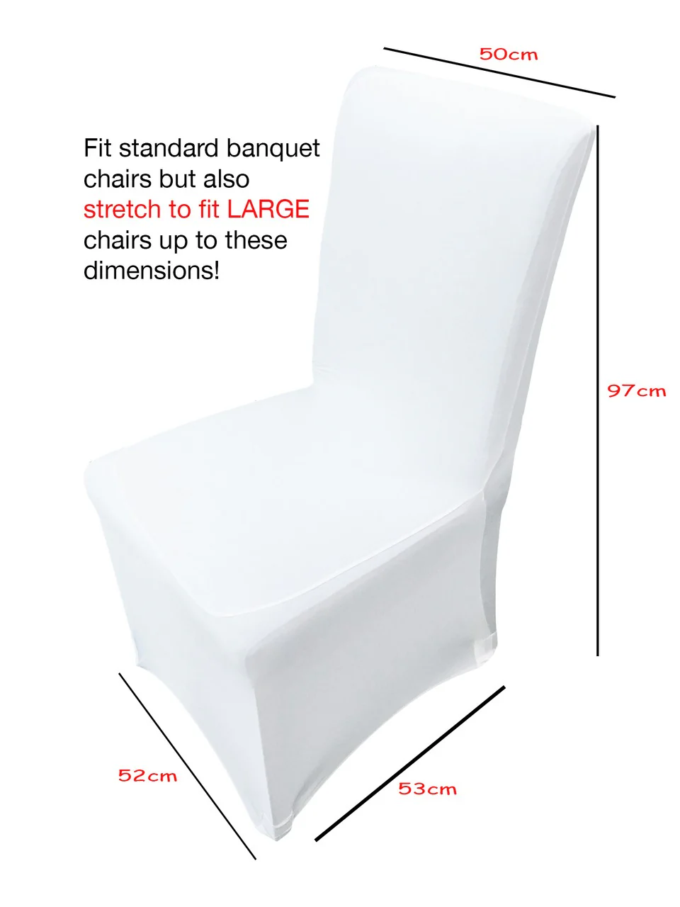 Lycra Chair Covers - White (190gsm) - Image 9