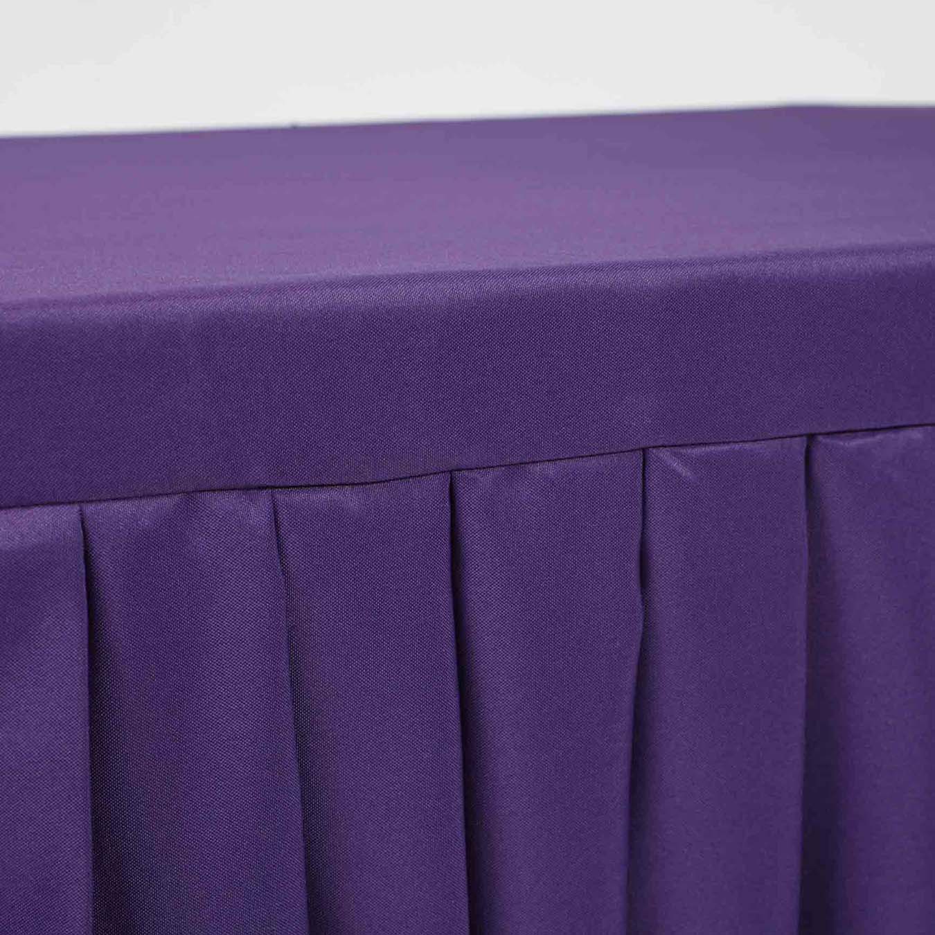 Fitted Tablecloth with Pleated Table Skirting - Purple (6ft) - Image 2