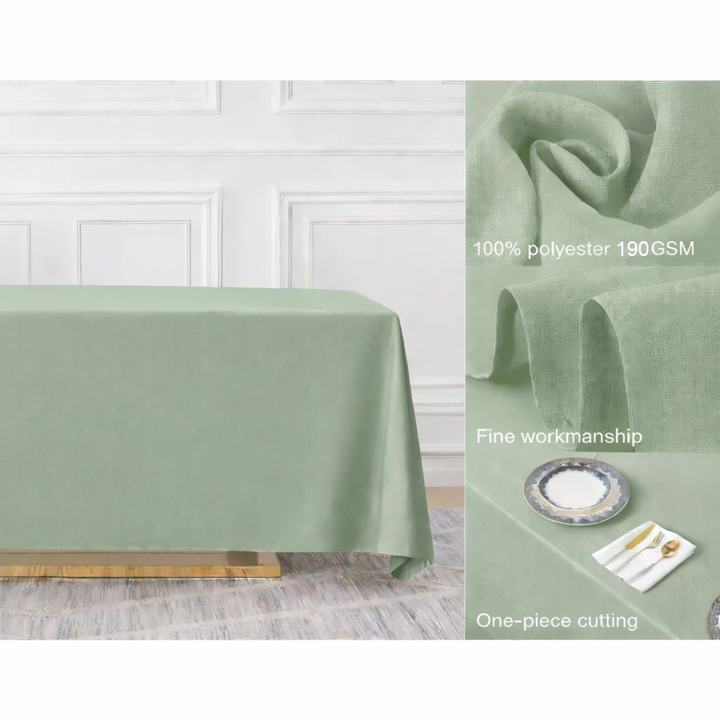 Rectangle Tablecloth - Sage (153x259cm) - Image 2