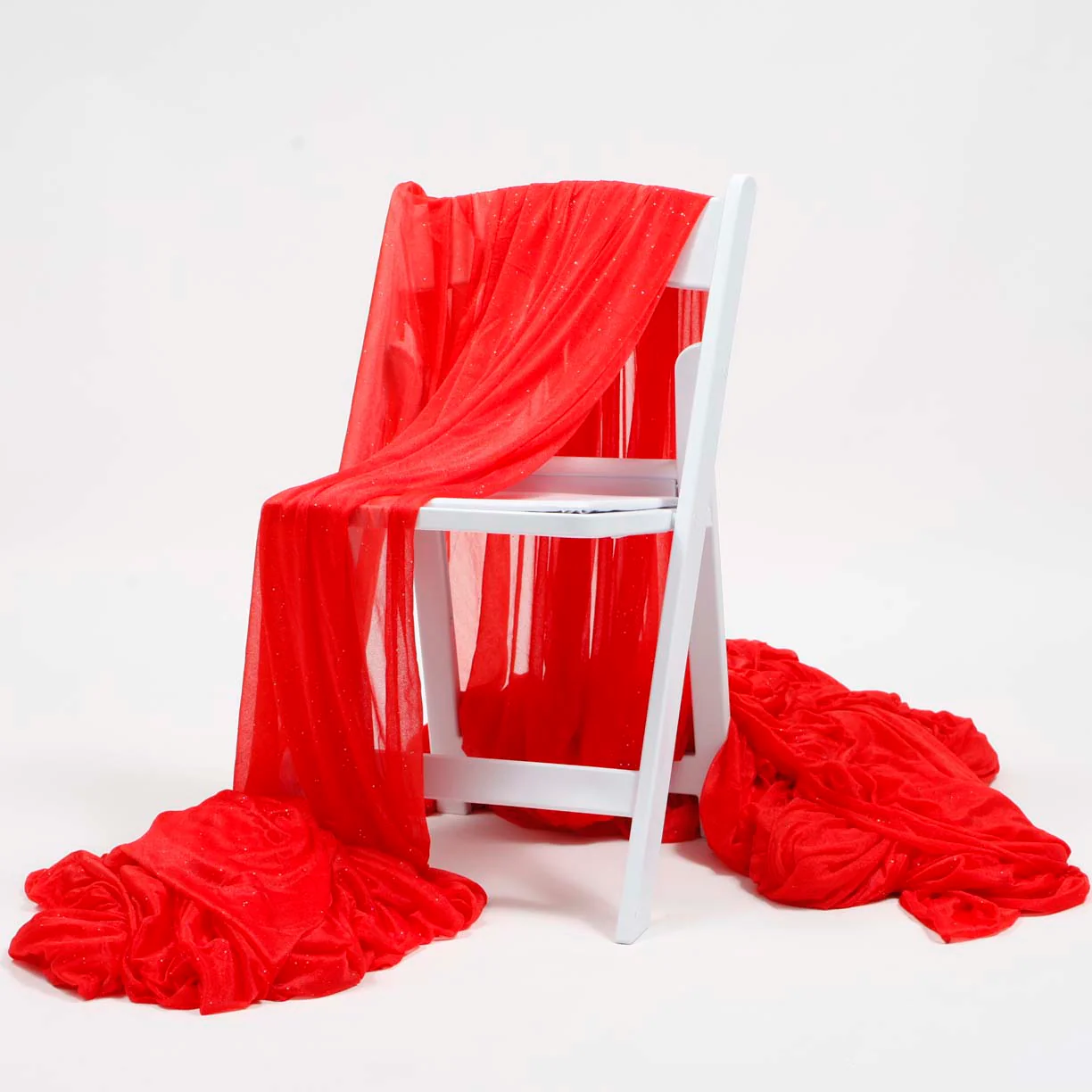 Sheer Stretch Crepe Chiffon Fabric - Red (1.6x28m) - Image 5