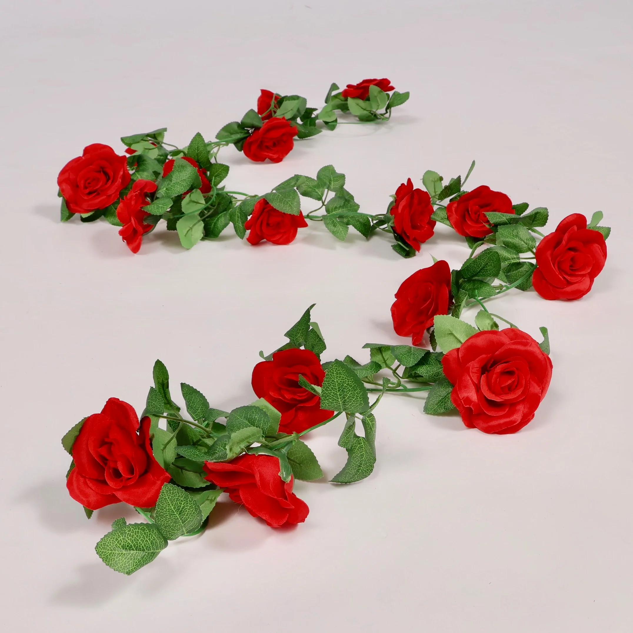 CLEARANCE Rose Artificial Flower Vine - 6cm Head - Red (2.2m)