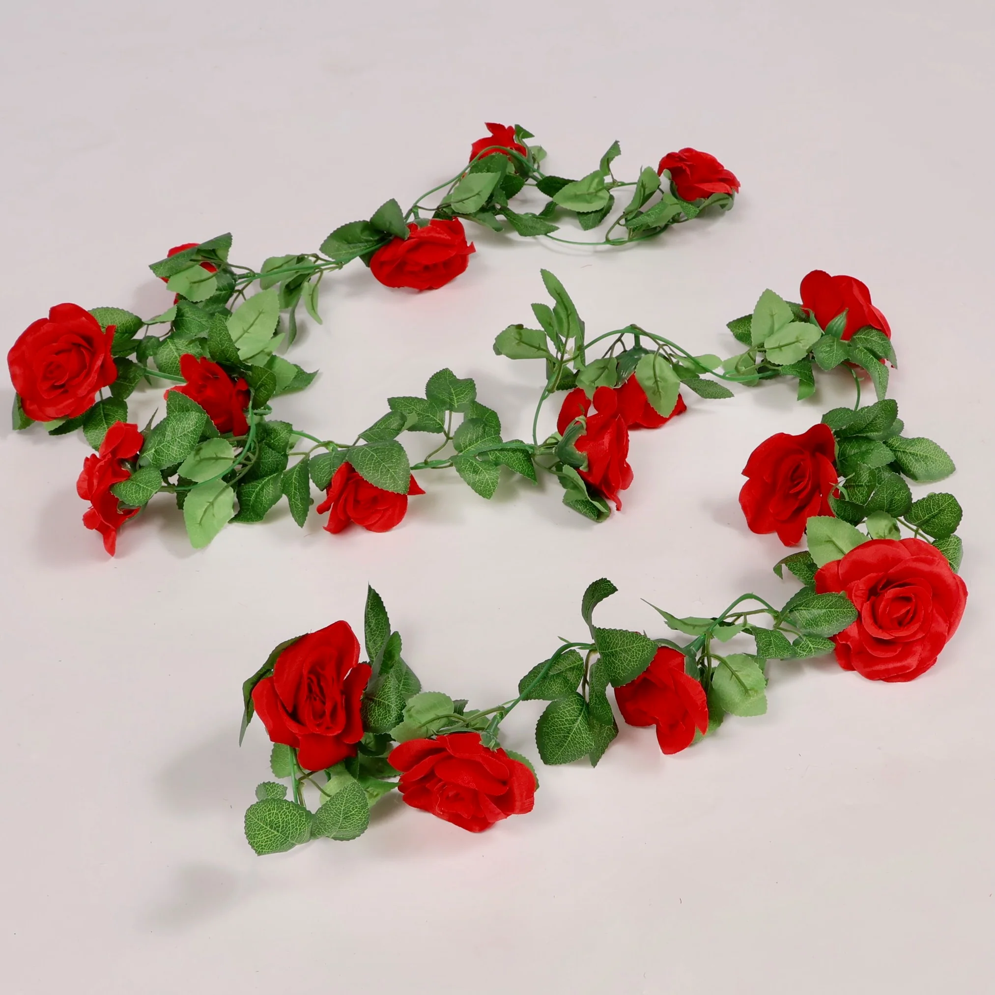 CLEARANCE Rose Artificial Flower Vine - 6cm Head - Red (2.2m) - Image 4