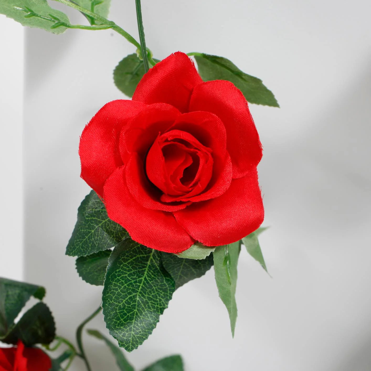 CLEARANCE Rose Artificial Flower Vine - 6cm Head - Red (2.2m) - Image 8
