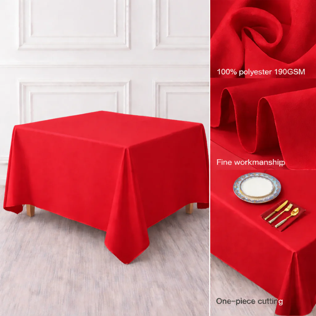 Square Tablecloth - Red (220x220cm) - Image 2