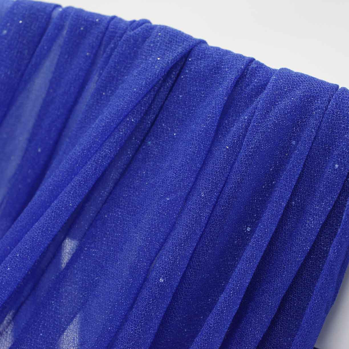 Sheer Stretch Crepe Chiffon Fabric - Royal Blue (1.6x28m) - Image 5