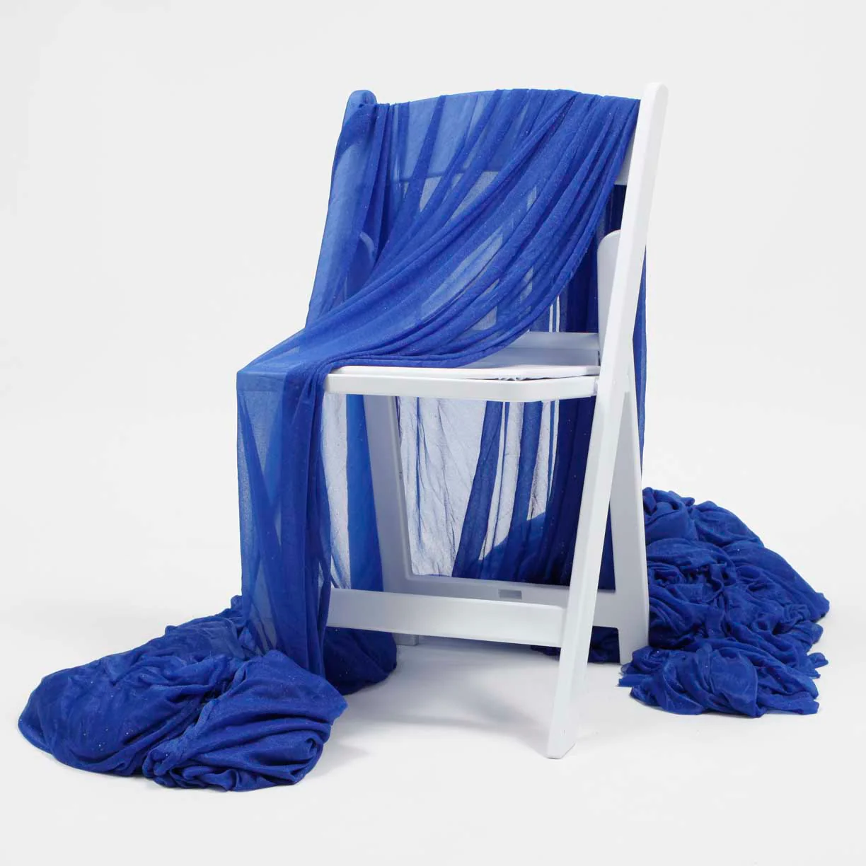 Sheer Stretch Crepe Chiffon Fabric - Royal Blue (1.6x28m) - Image 6