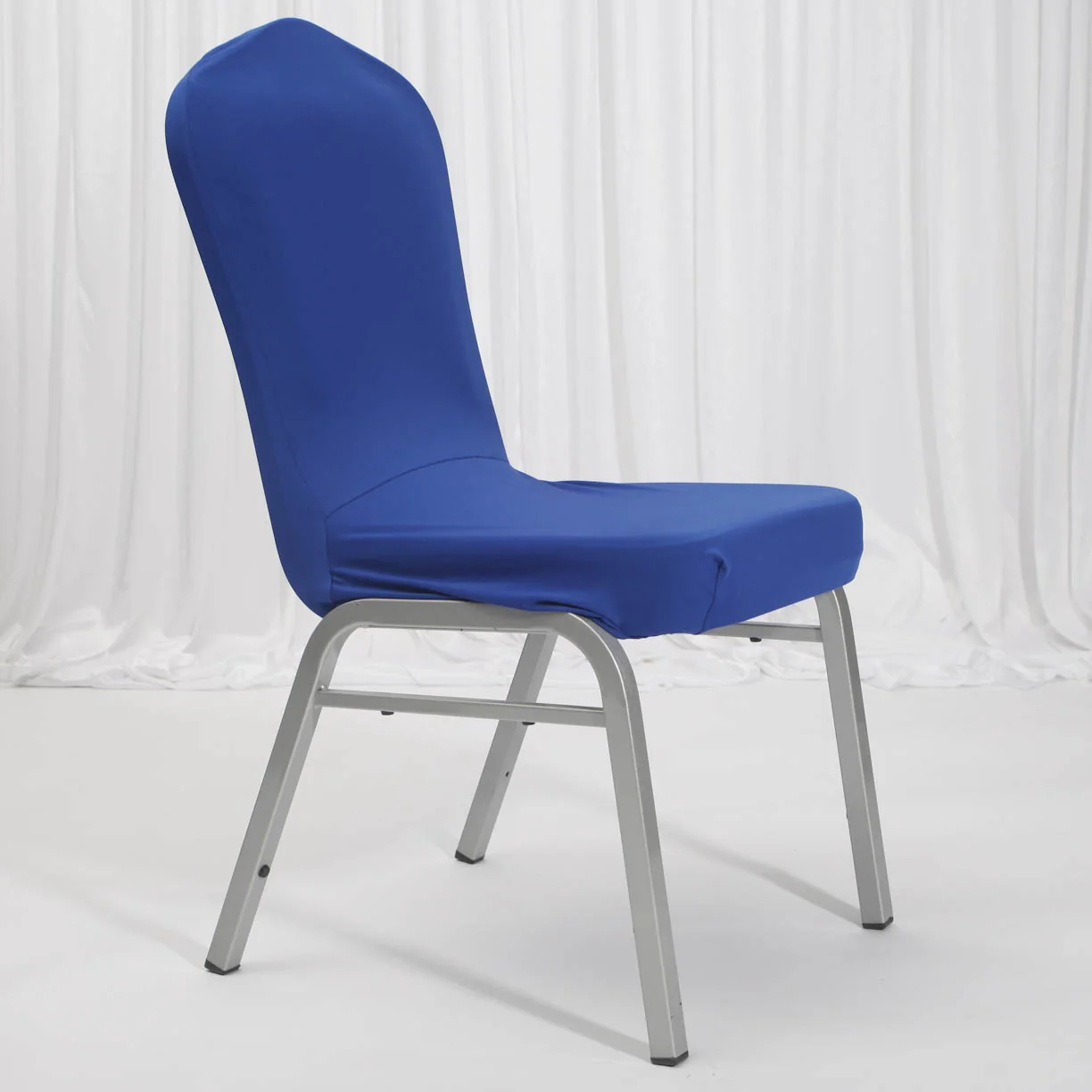CLEARANCE Lycra Dining Chair Covers (Toppers) - Royal Blue - Image 2
