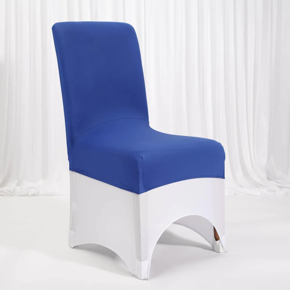 CLEARANCE Lycra Dining Chair Covers (Toppers) - Royal Blue - Image 4