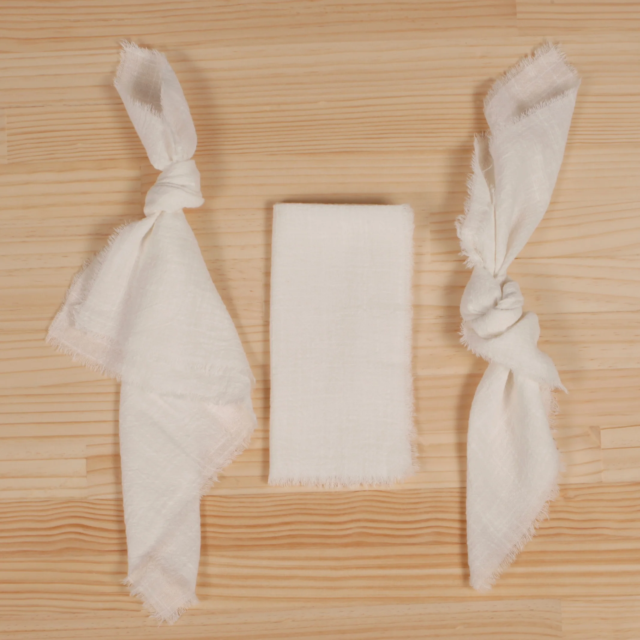 CLEARANCE Rustic Cotton Napkins - Off White (42x42cm) - Image 4