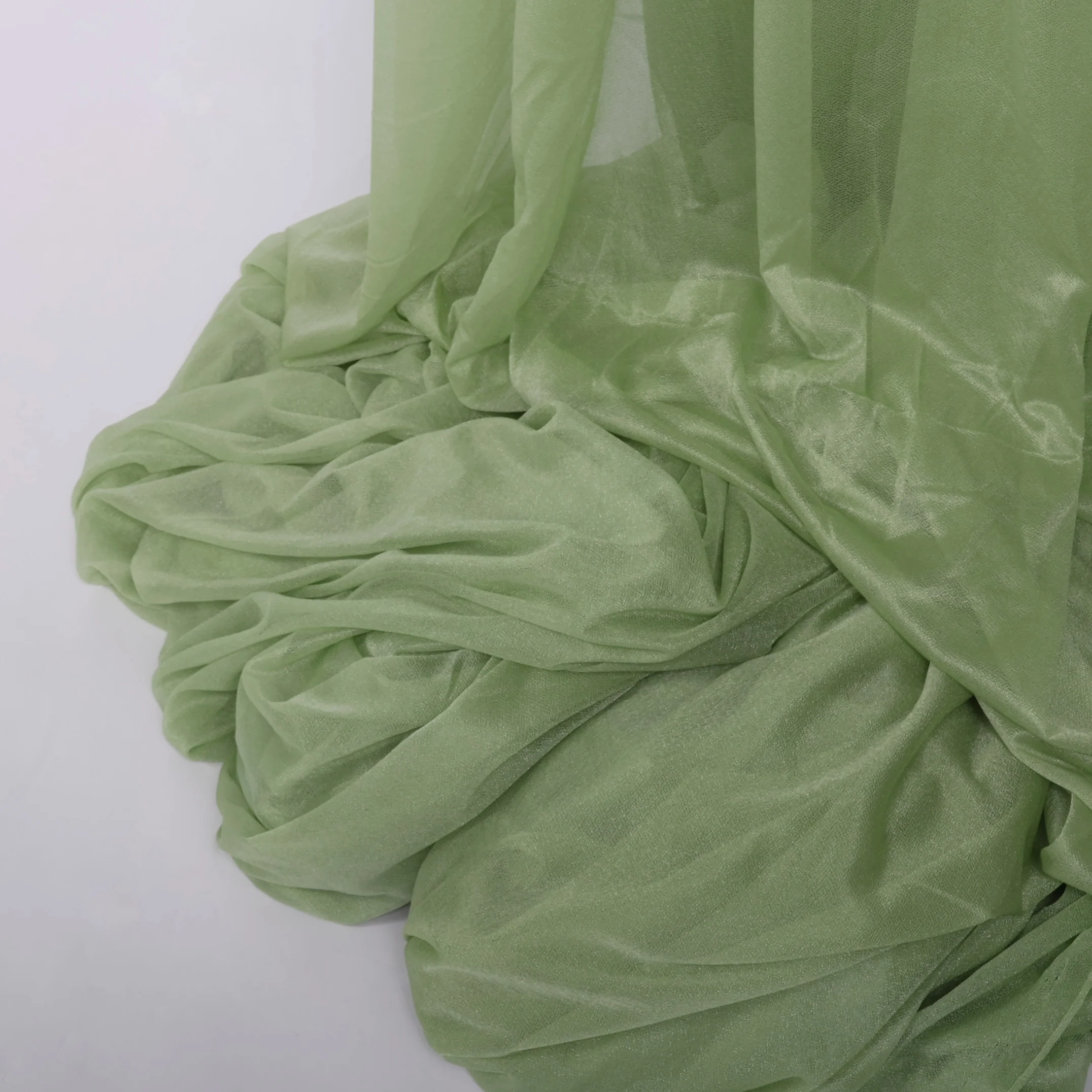 Sheer Stretch Crepe Chiffon Fabric - Sage (1.6x28m) - Image 3