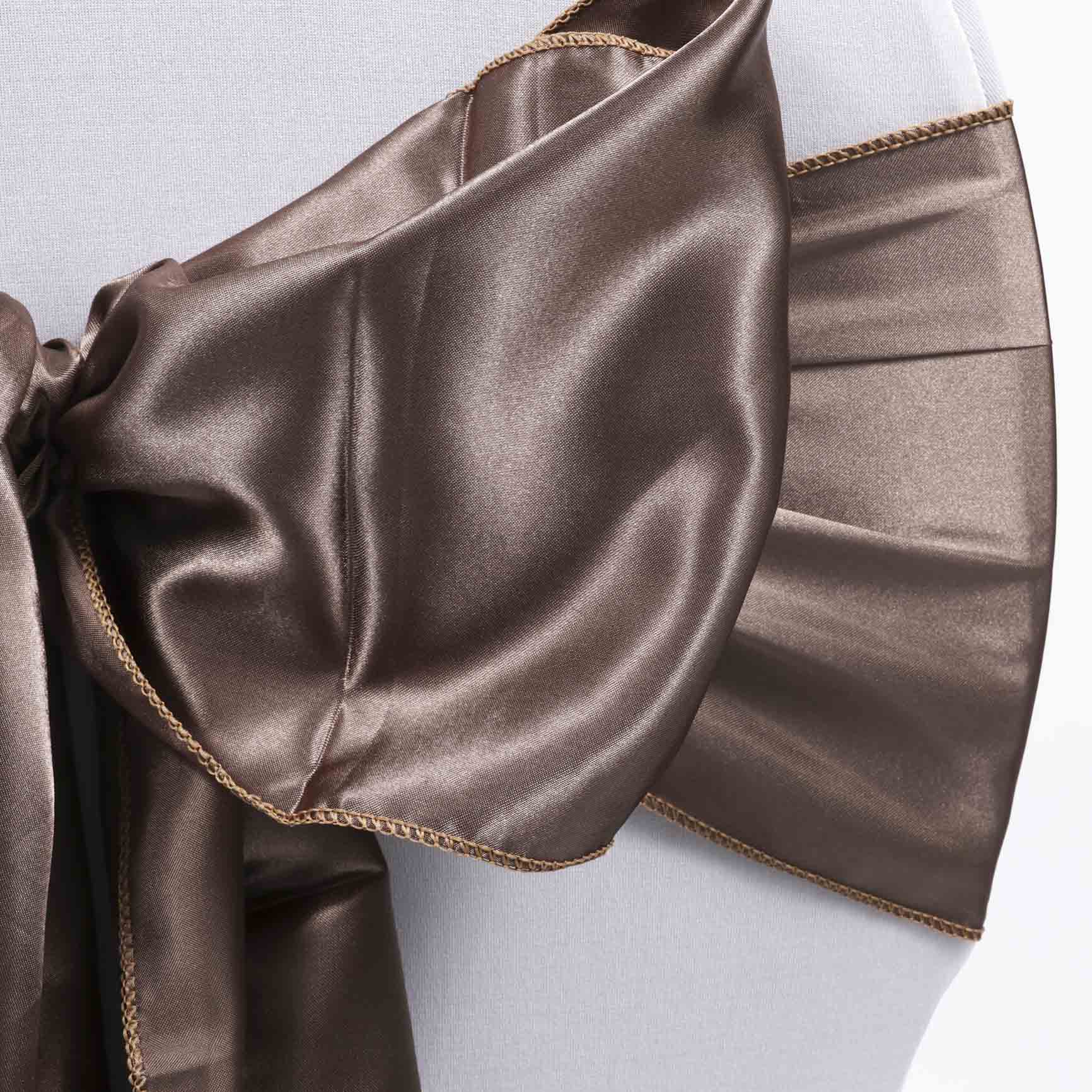 Satin Chair Sashes - Mocha - Image 4