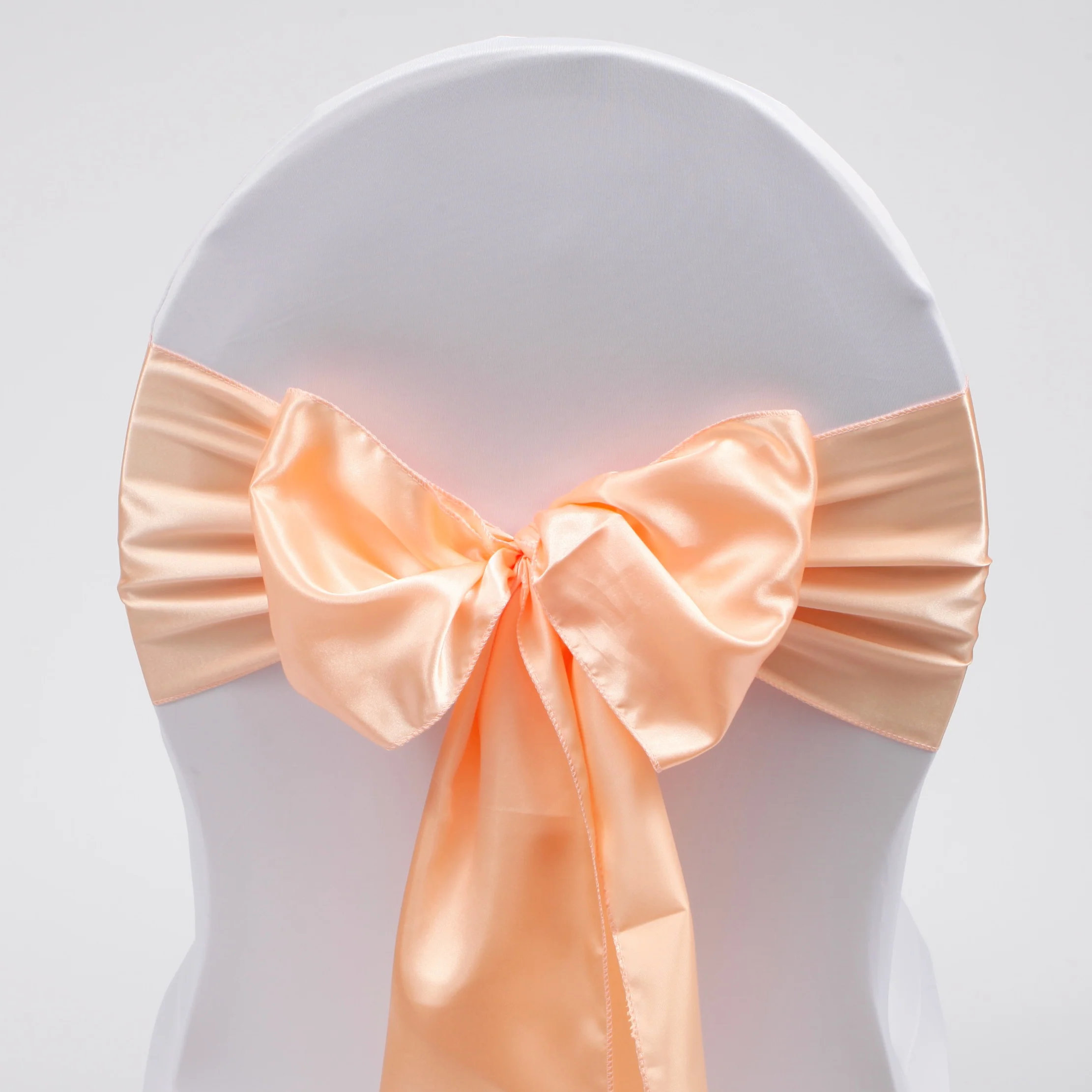 CLEARANCE Satin Chair Sashes - Peach