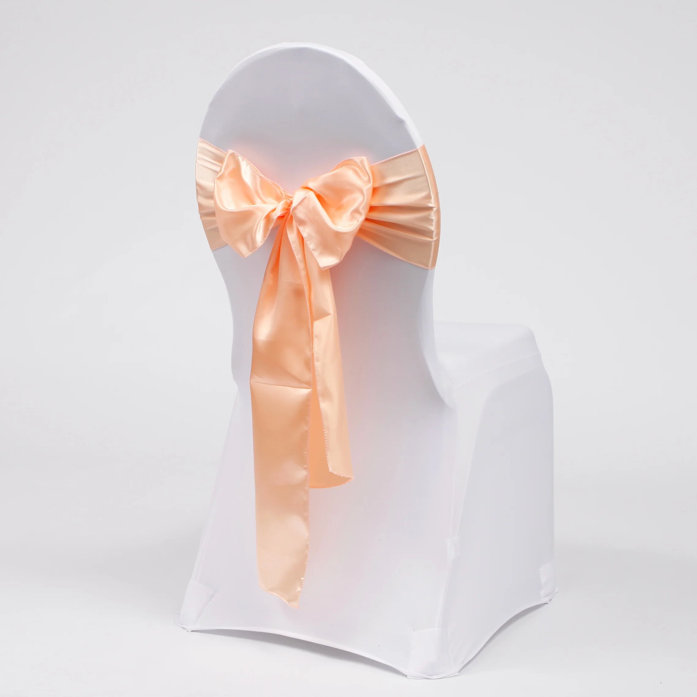 CLEARANCE Satin Chair Sashes - Peach - Image 2