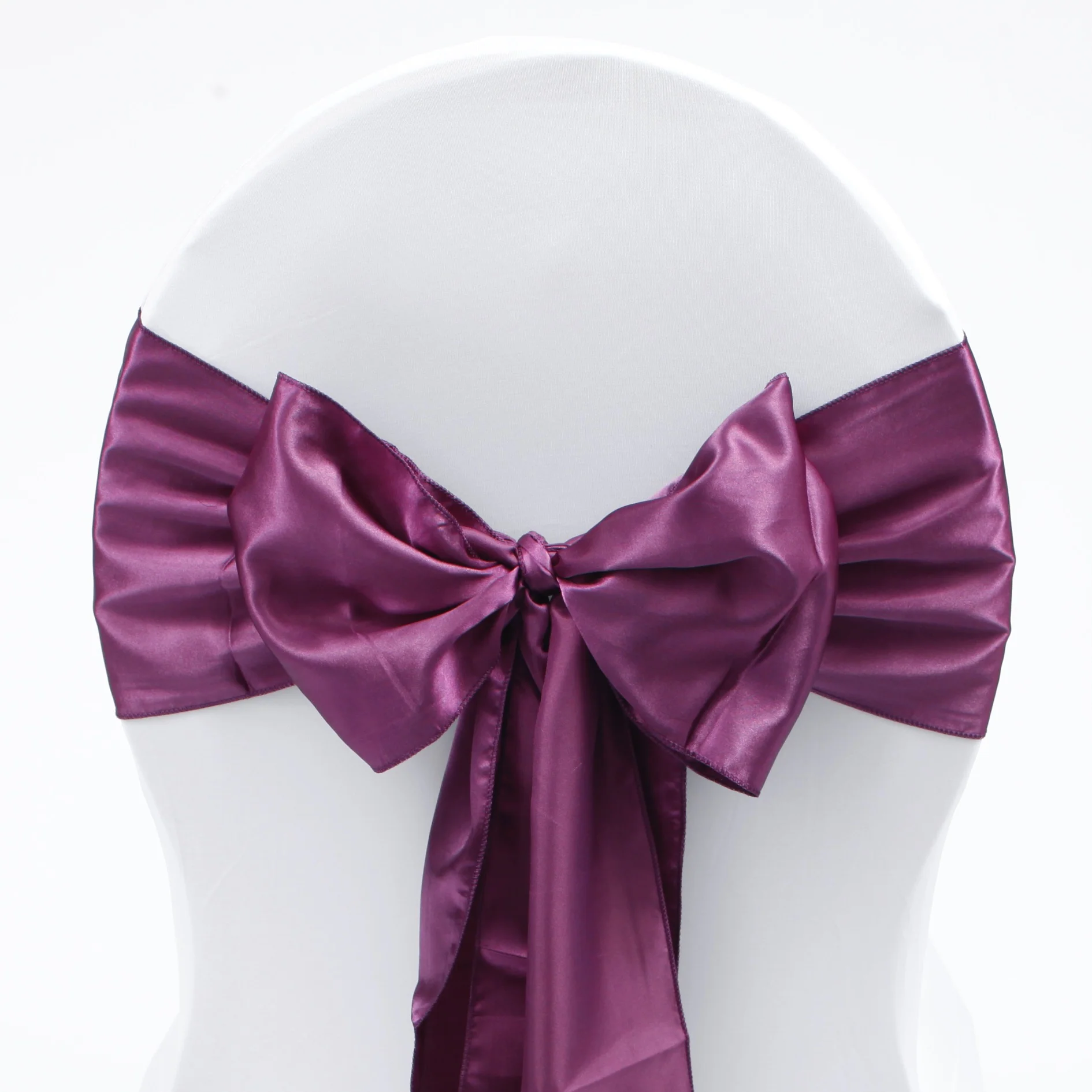 CLEARANCE Satin Chair Sashes - Plum