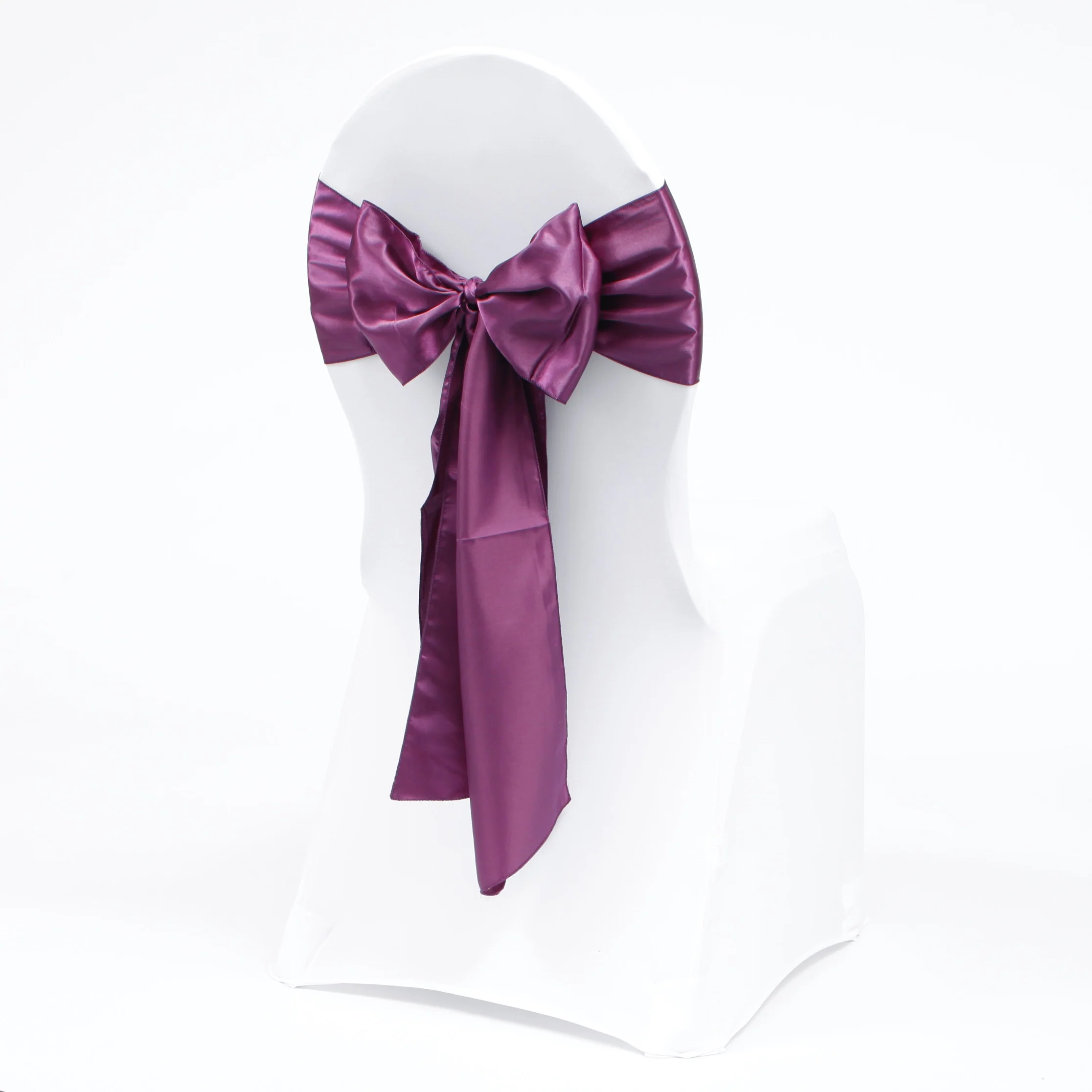 CLEARANCE Satin Chair Sashes - Plum - Image 2