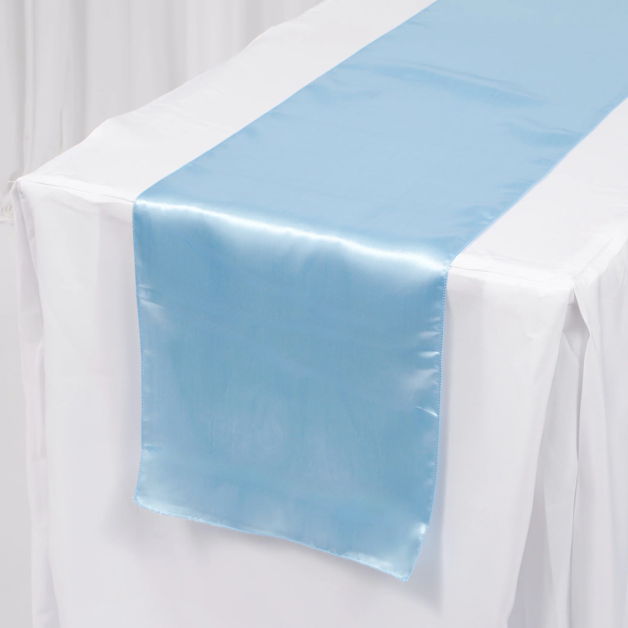 Satin Table Runners - Light Blue - Image 2