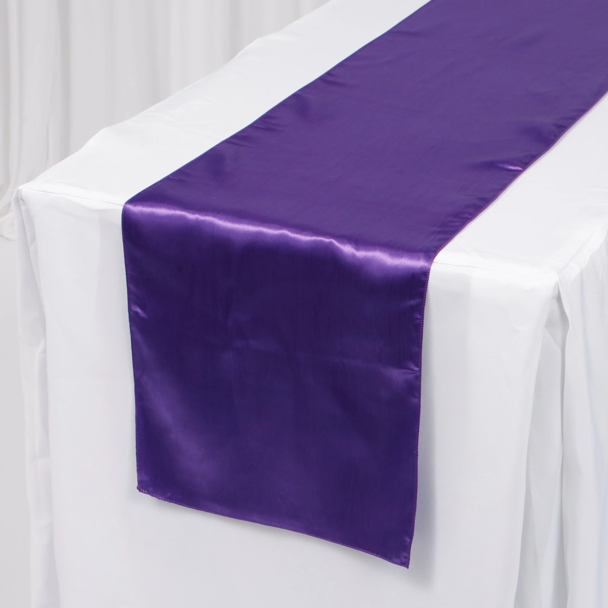 Satin Table Runners - Purple - Image 2