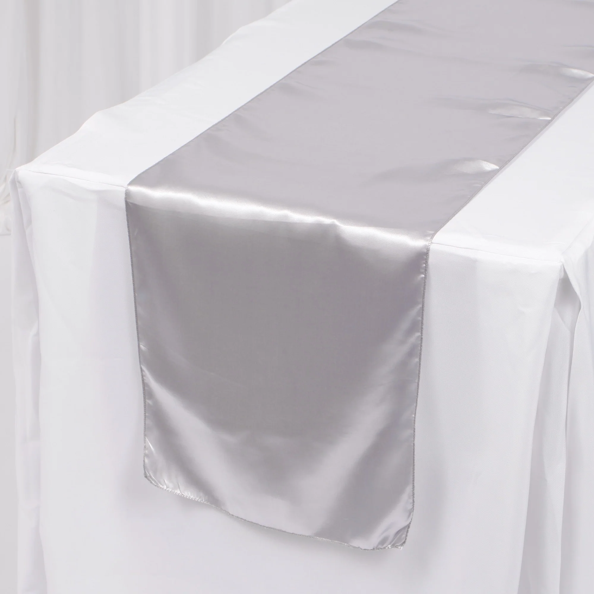 Satin Table Runners - Silver - Image 2