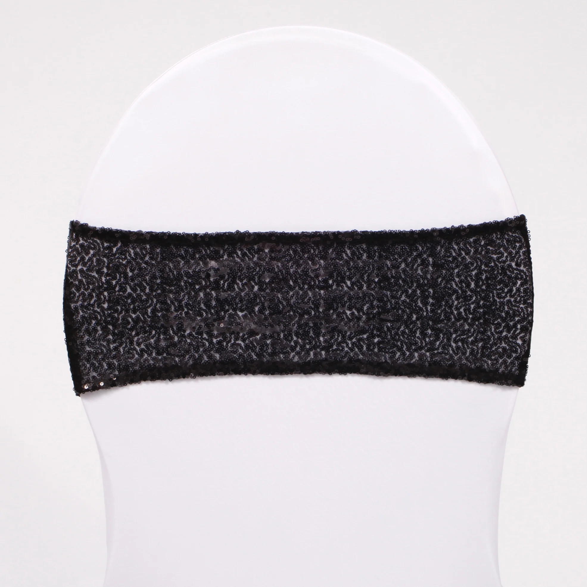 CLEARANCE Sequin Lycra Chair Bands - Black