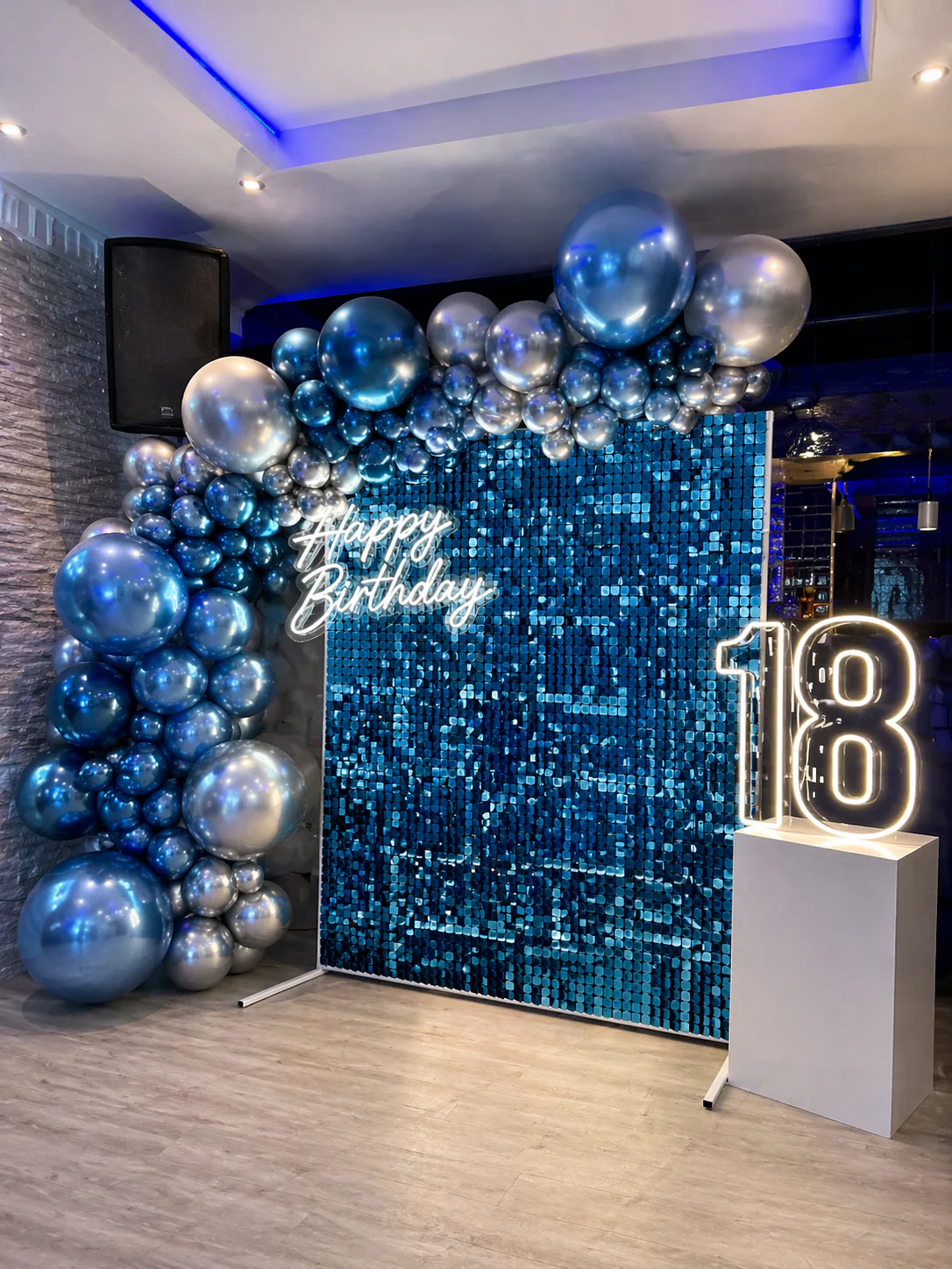 Sequin Shimmer Wall Backdrop Panels - Blue - Image 3