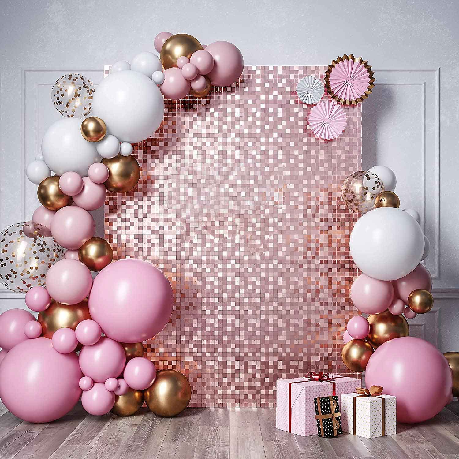 Sequin Shimmer Wall Backdrop & Frame Package - Rose Gold - Image 8