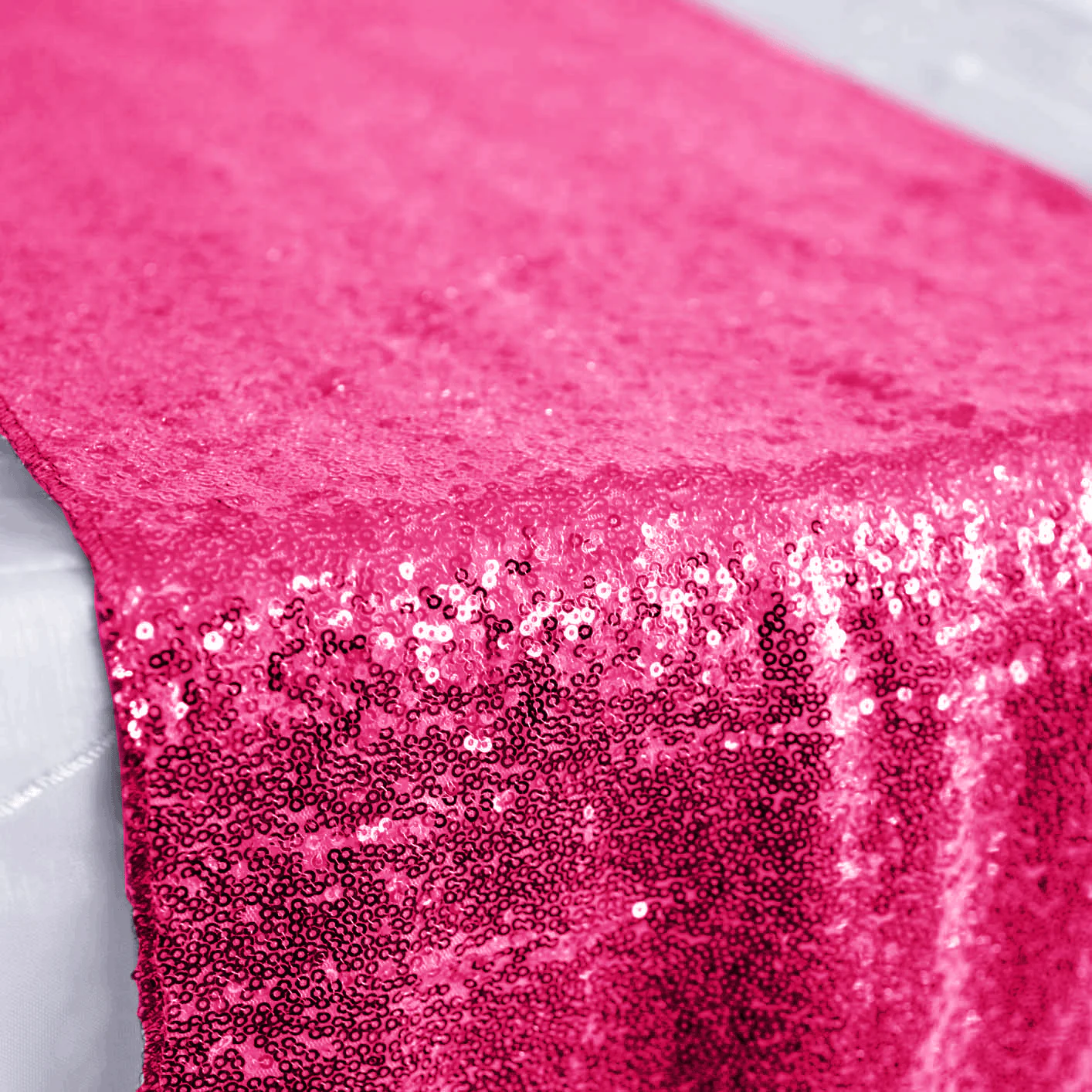 CLEARANCE Sequin Table Runner - Hot Pink - Image 2