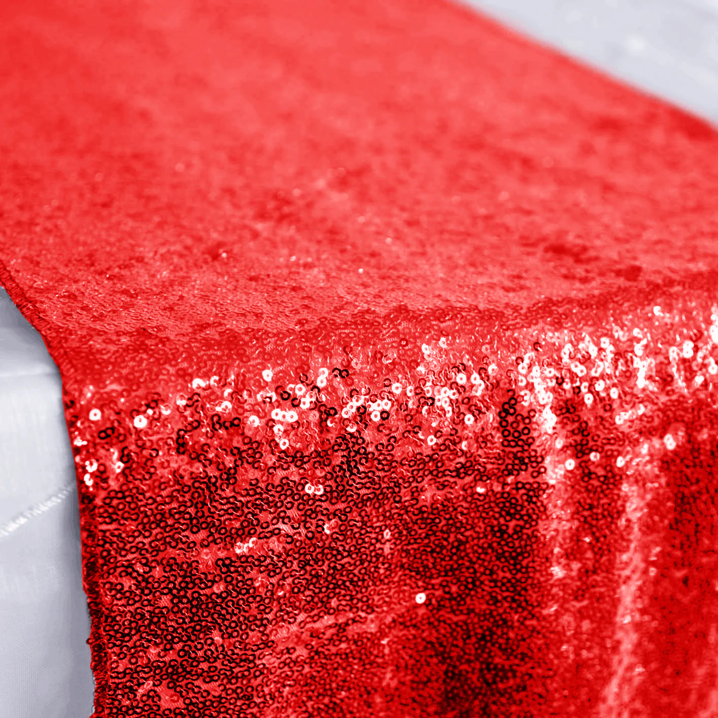 Sequin Table Runner - Red - Image 2