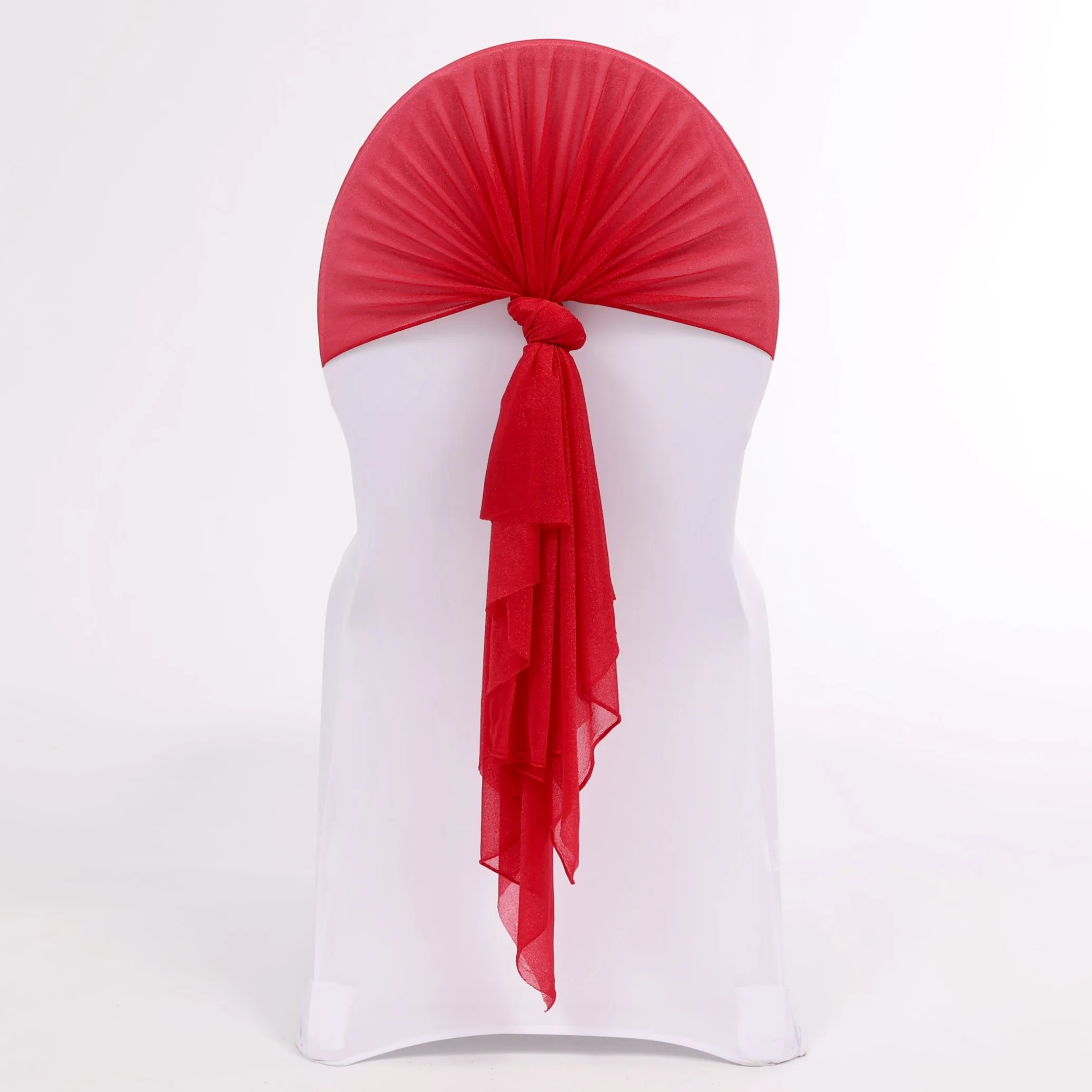 CLEARANCE Sheer Stretch Crepe Chiffon Chair Sashes - Burgundy