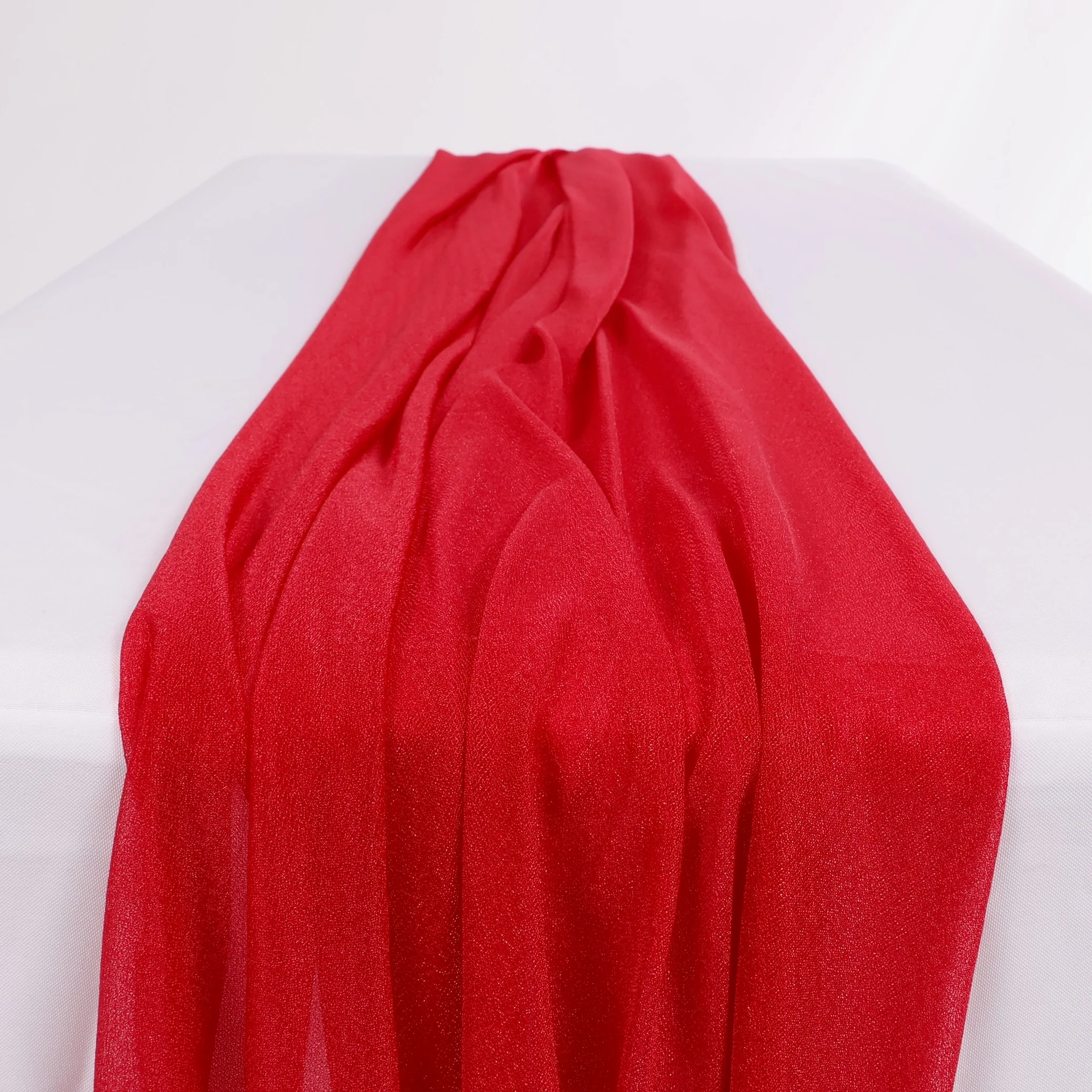 CLEARANCE Sheer Stretch Crepe Chiffon Chair Sashes - Burgundy - Image 3