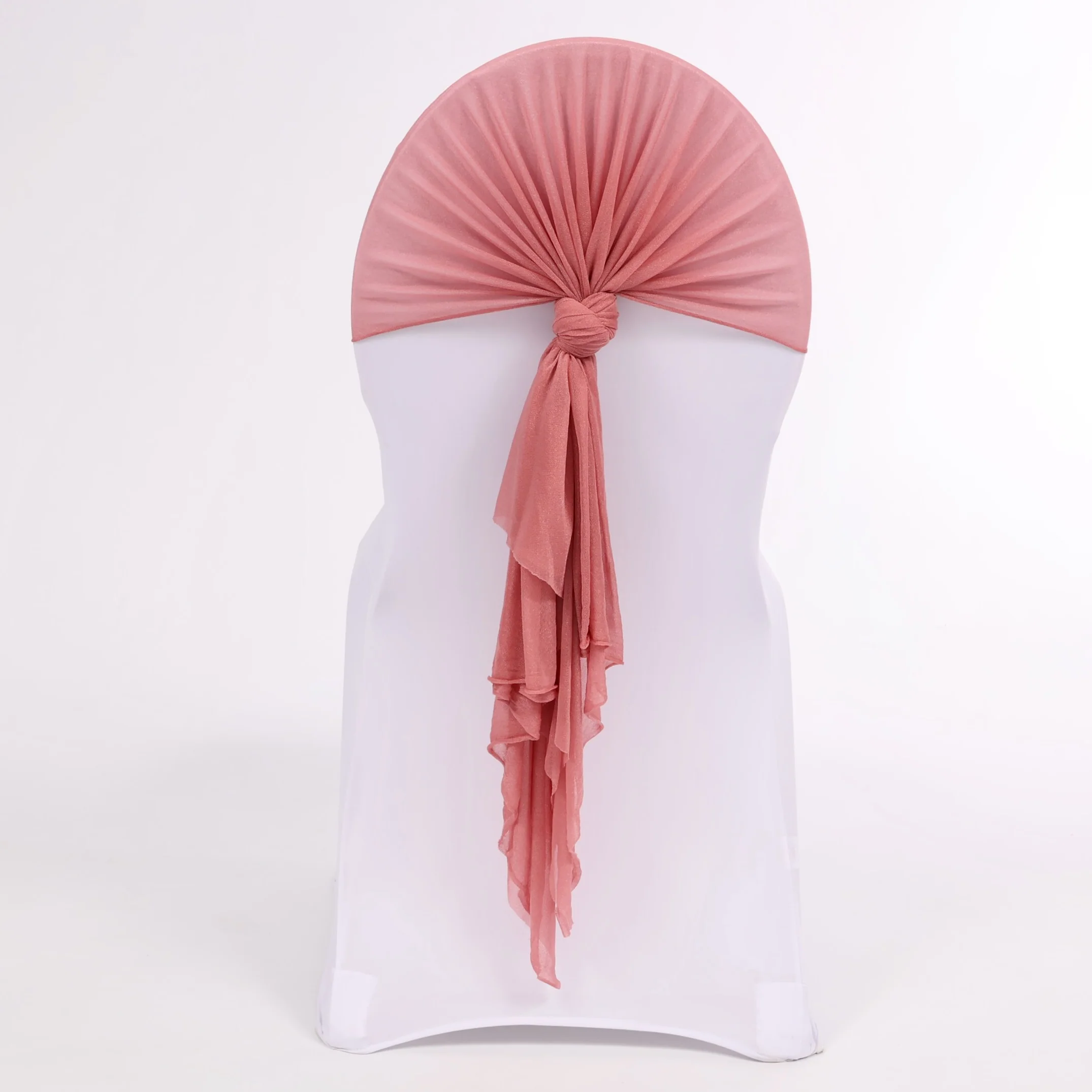 CLEARANCE Sheer Stretch Crepe Chiffon Chair Sashes - Dusty Rose