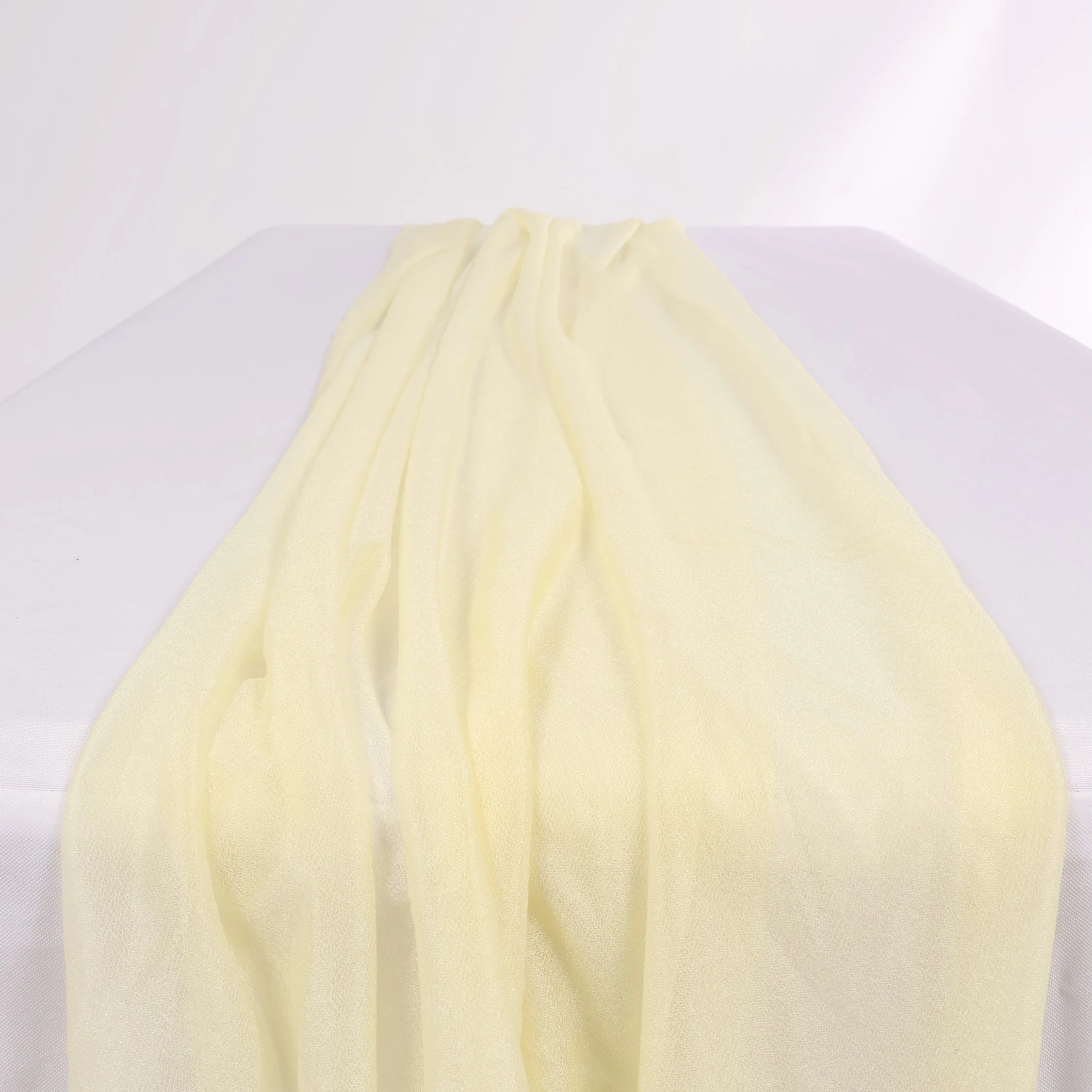 CLEARANCE Sheer Stretch Crepe Chiffon Chair Sashes - Ivory - Image 3