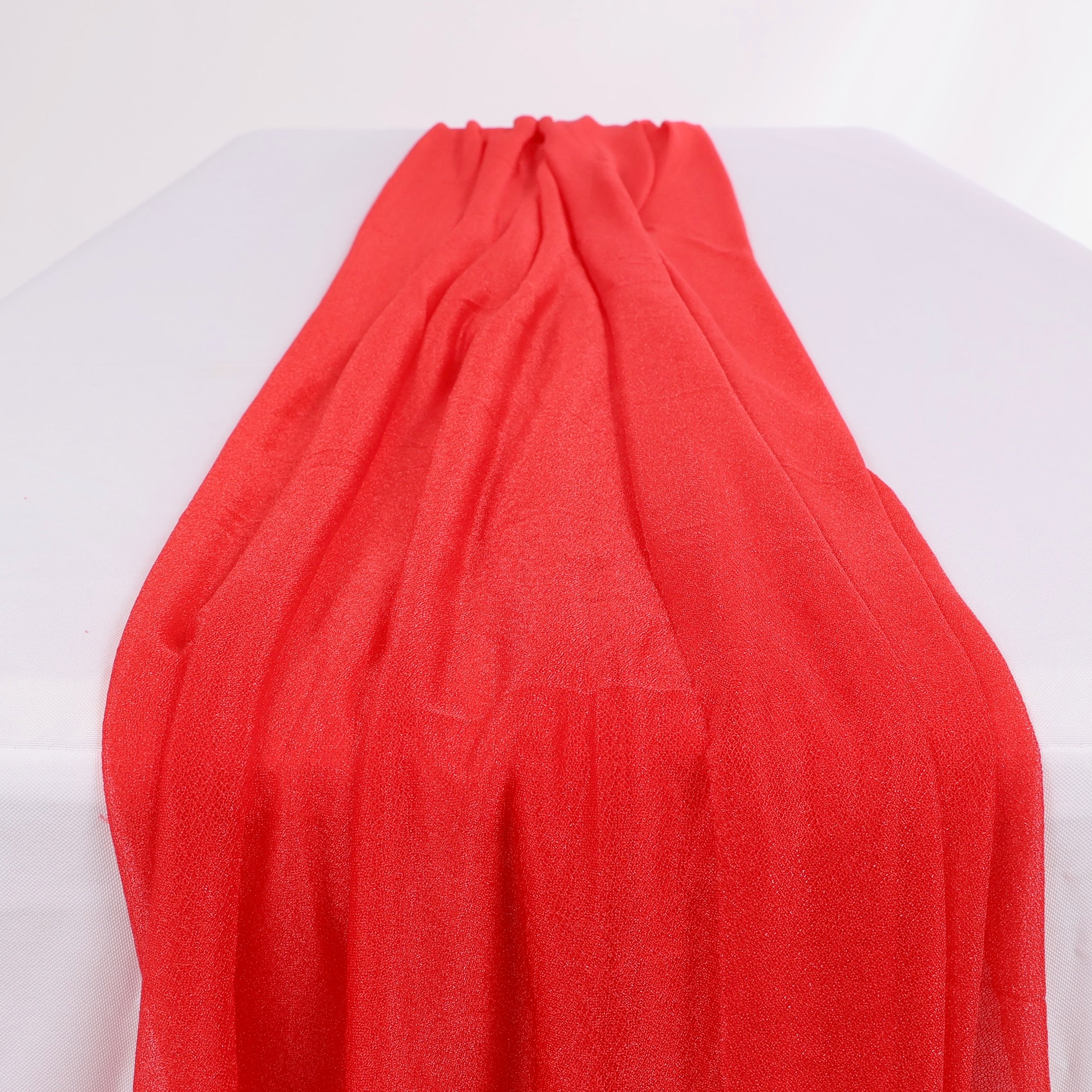 CLEARANCE Sheer Stretch Crepe Chiffon Chair Sashes - Red - Image 3