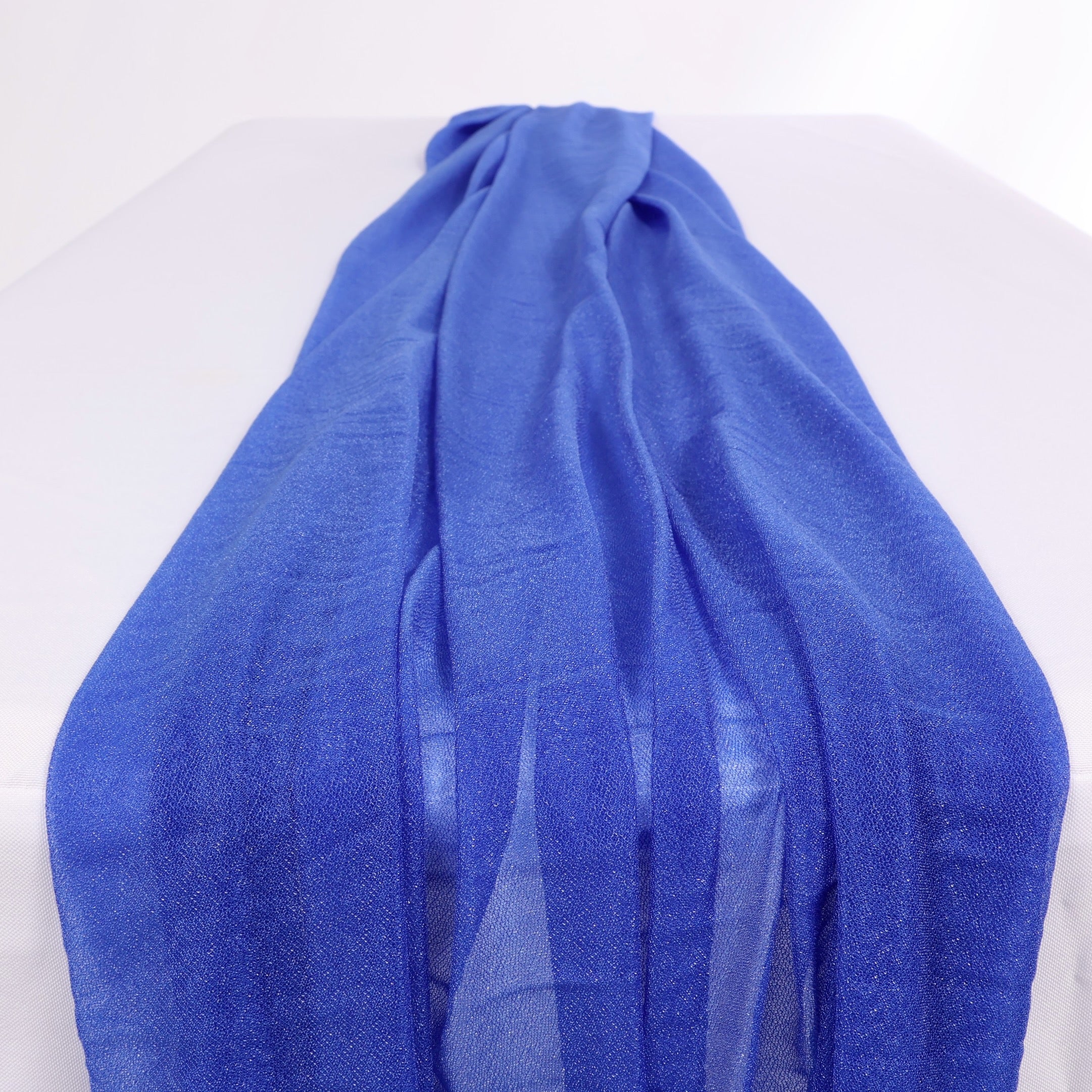 CLEARANCE Sheer Stretch Crepe Chiffon Chair Sashes - Royal Blue - Image 3