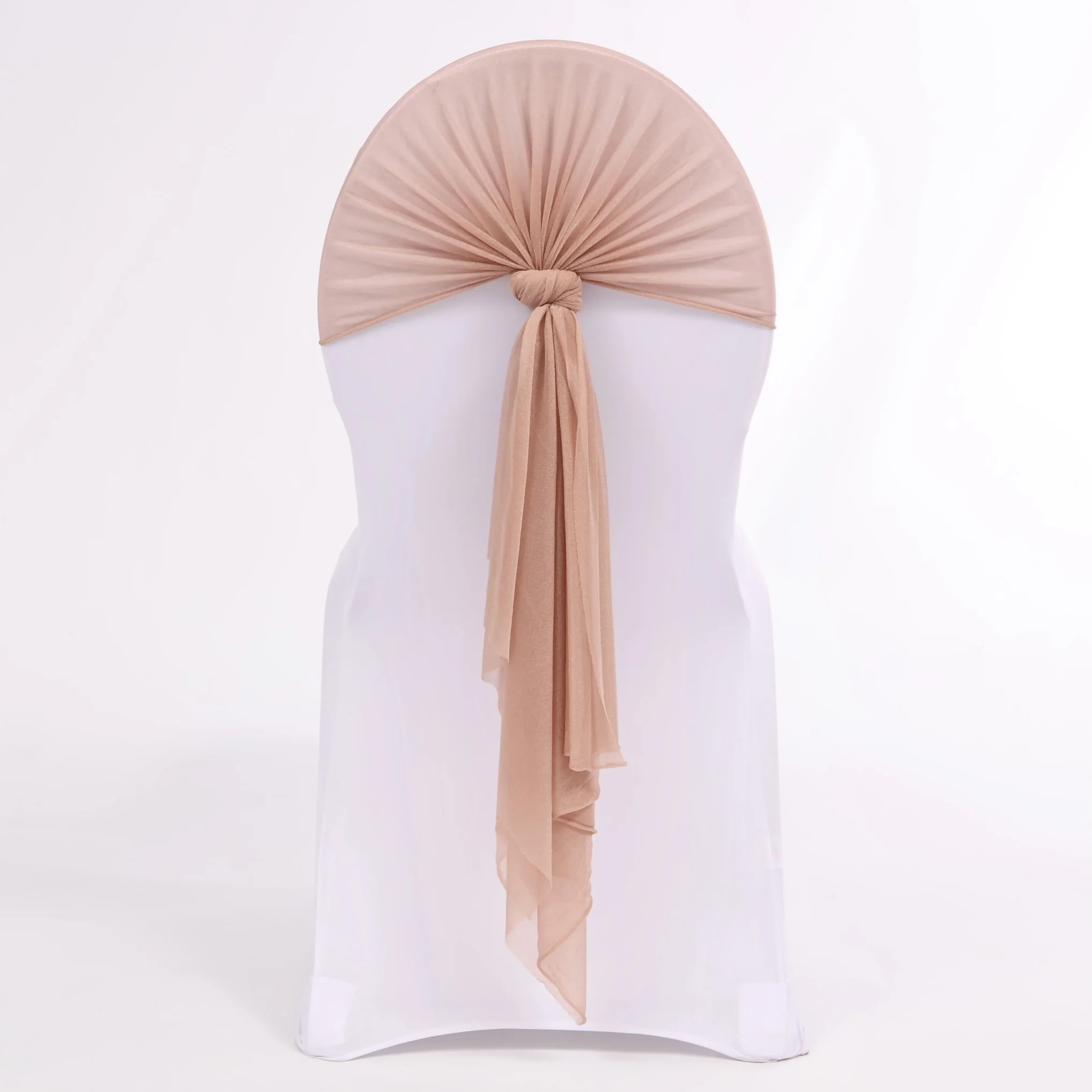 CLEARANCE Sheer Stretch Crepe Chiffon Chair Sashes - Taupe