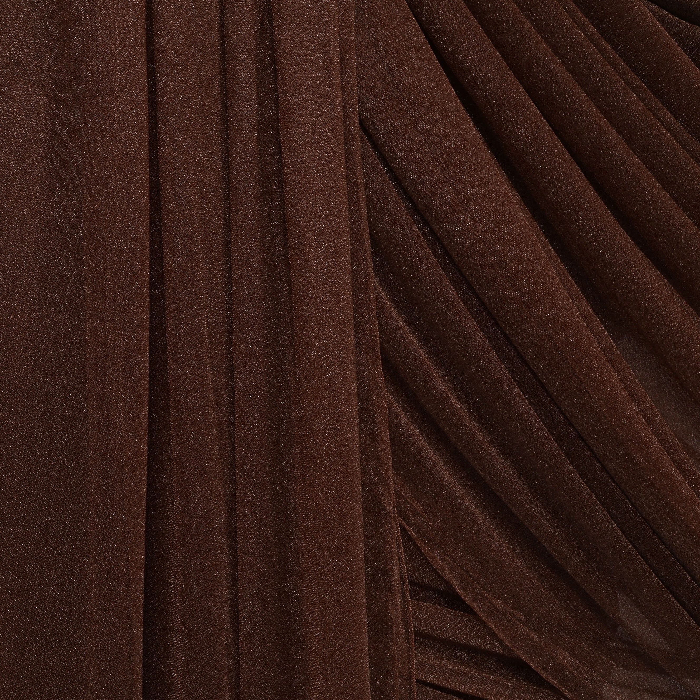 Sheer Stretch Crepe Chiffon Fabric - Chocolate Brown (1.6x28m) - Image 3